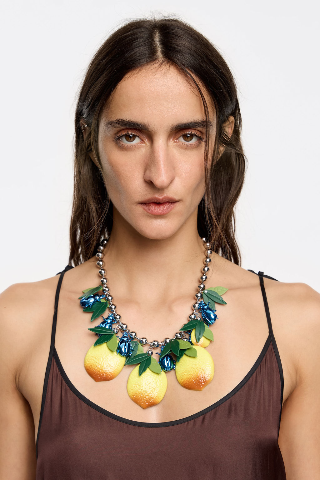 Blue beetles and lemons necklace