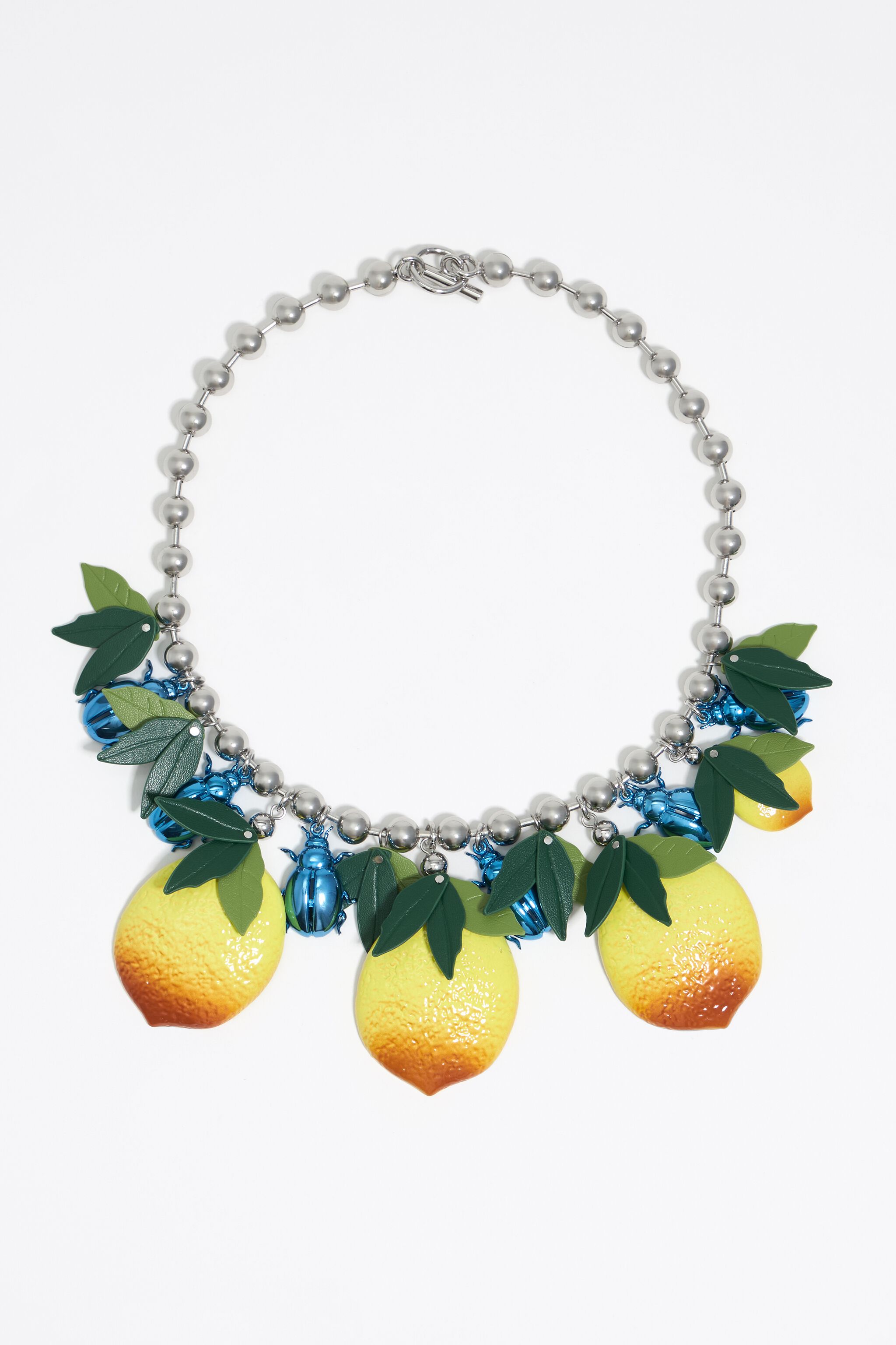 Blue beetles and lemons necklace