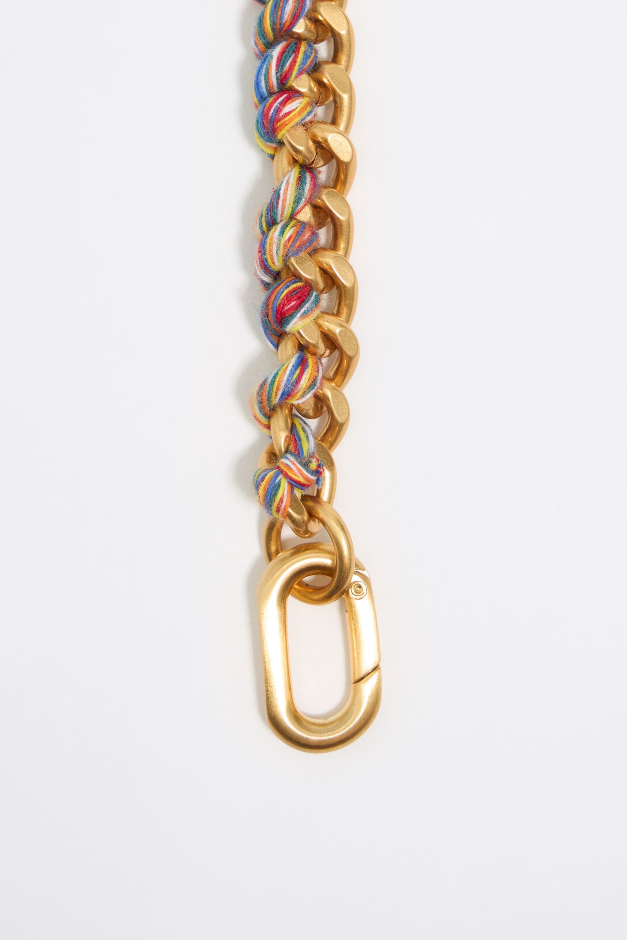 Chain and multicolor cord jungle charms necklace