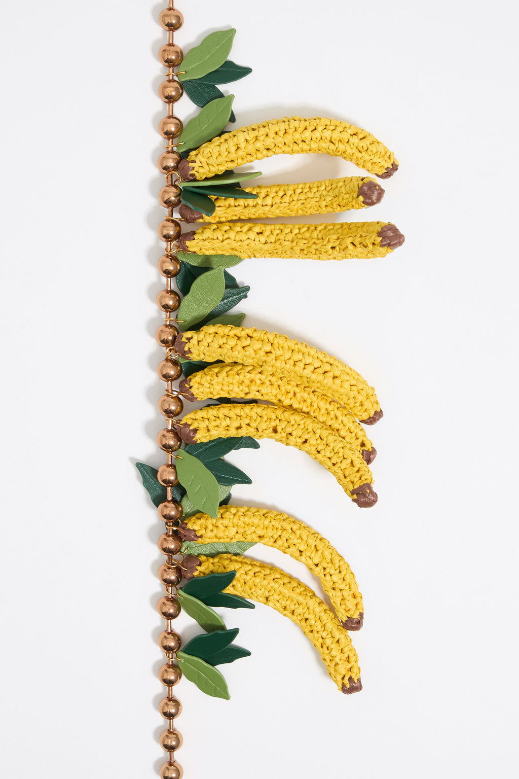 Yellow bananas raffia necklace