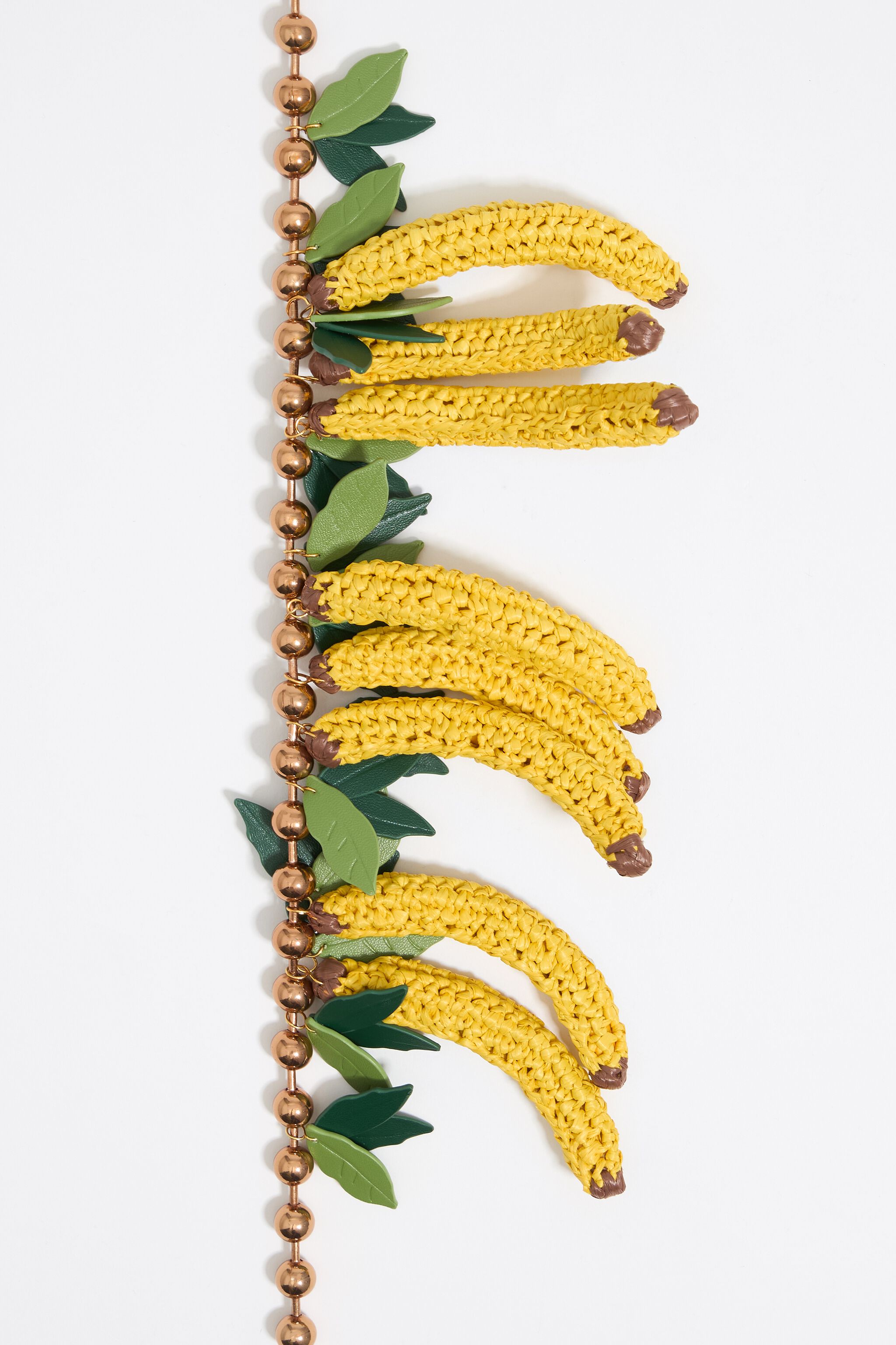 Yellow bananas raffia necklace