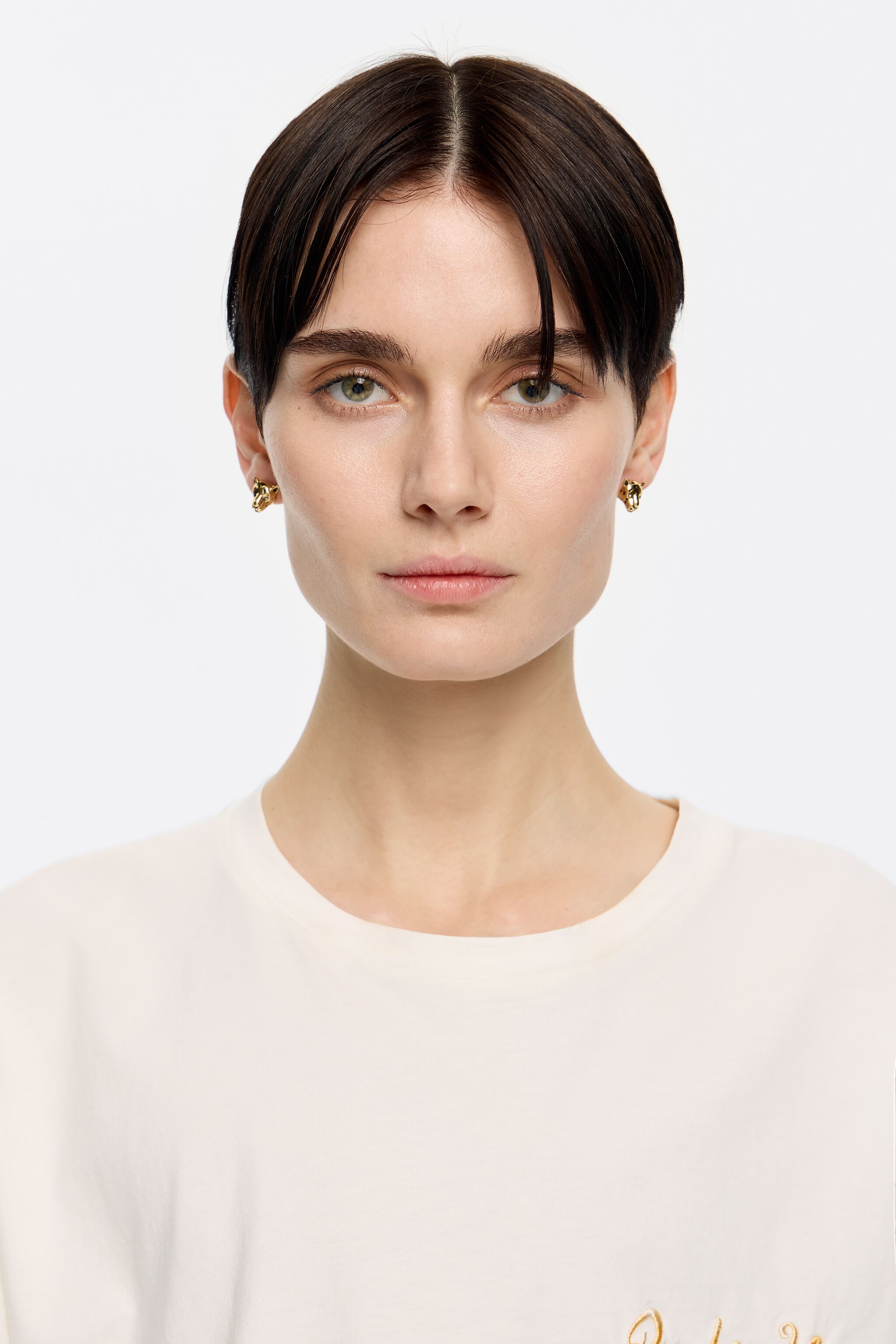 Gold panther earrings