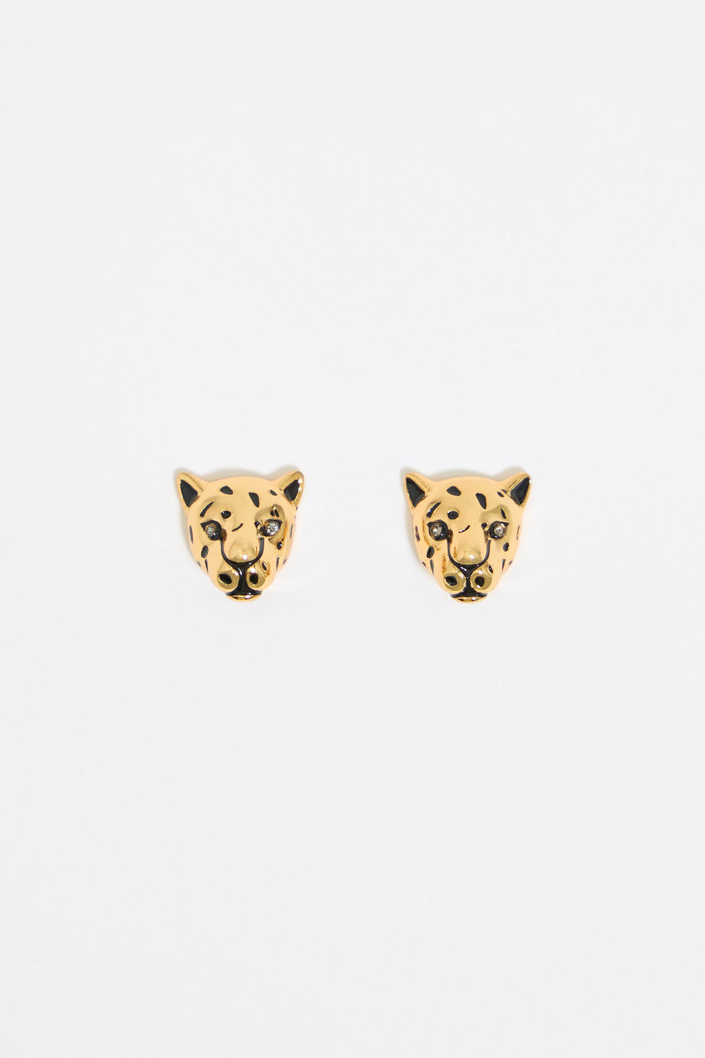 Gold panther earrings