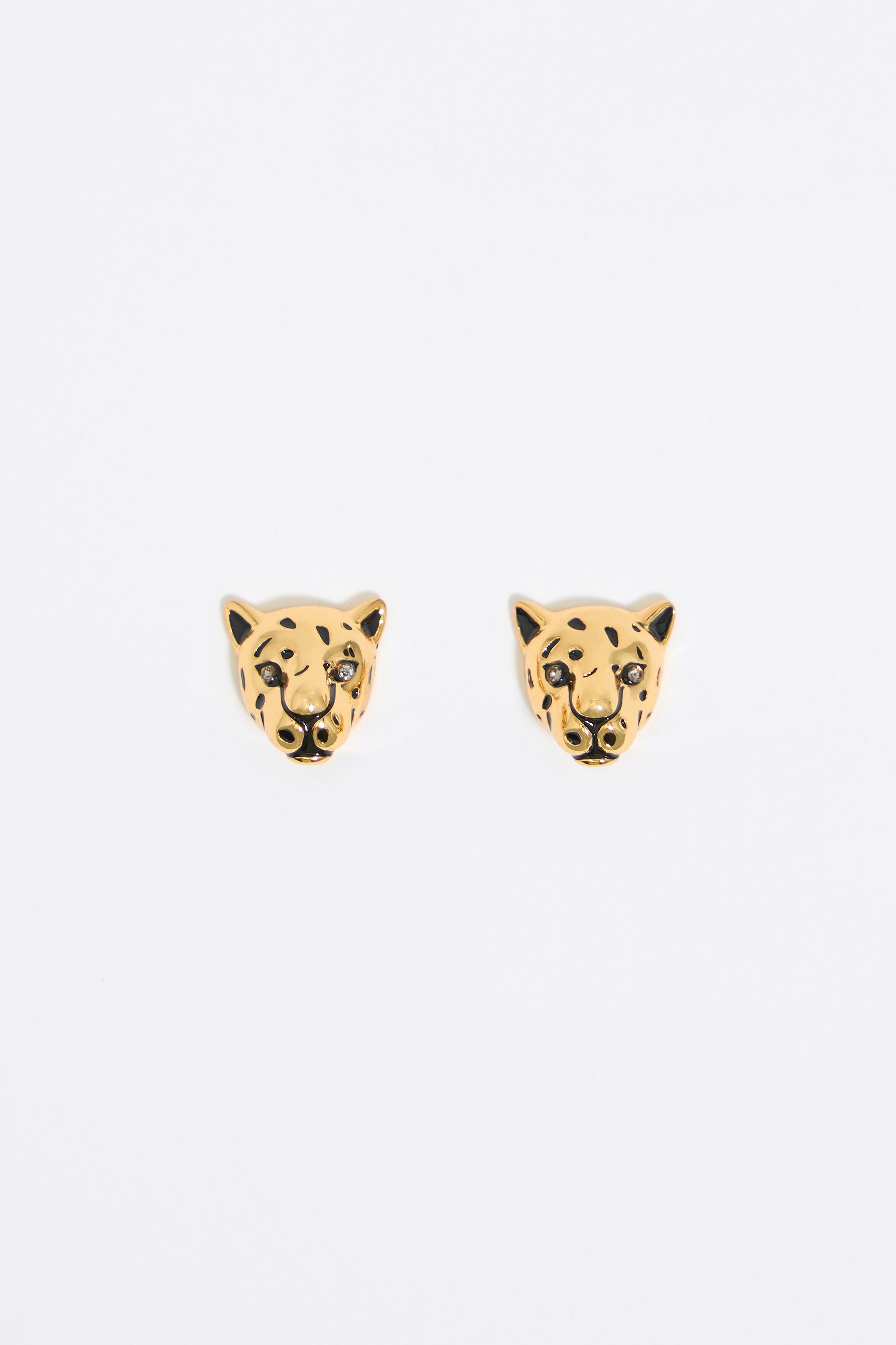 Gold panther earrings