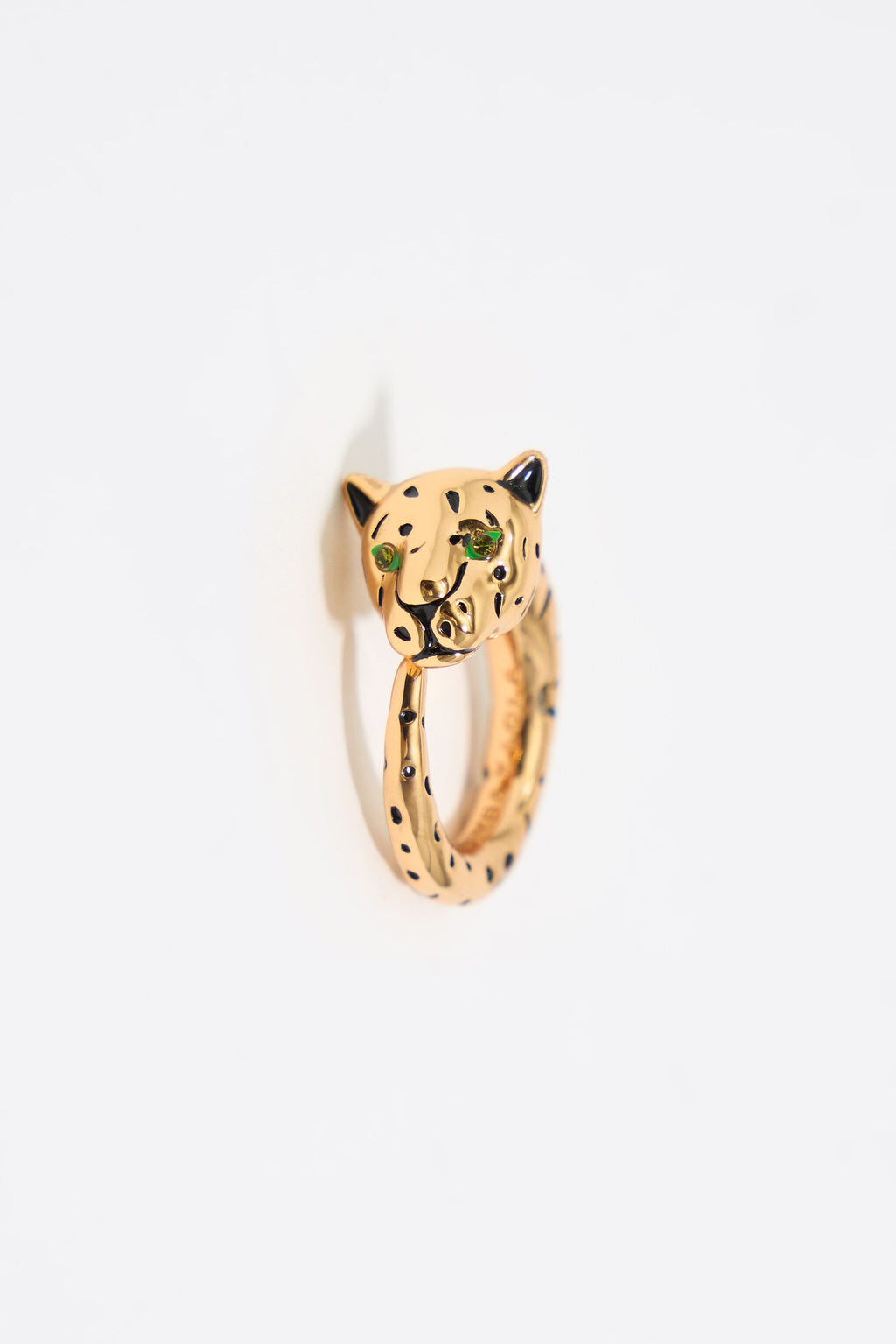 Gold and black panther hoop earrings