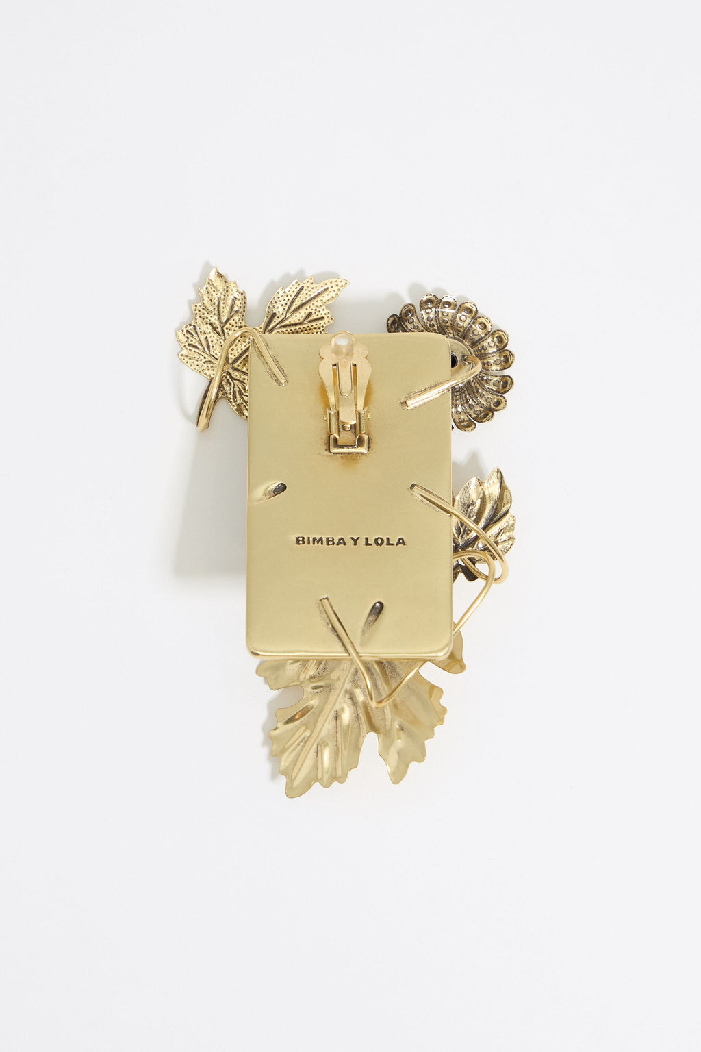 Gold leaves and mirrors earrings