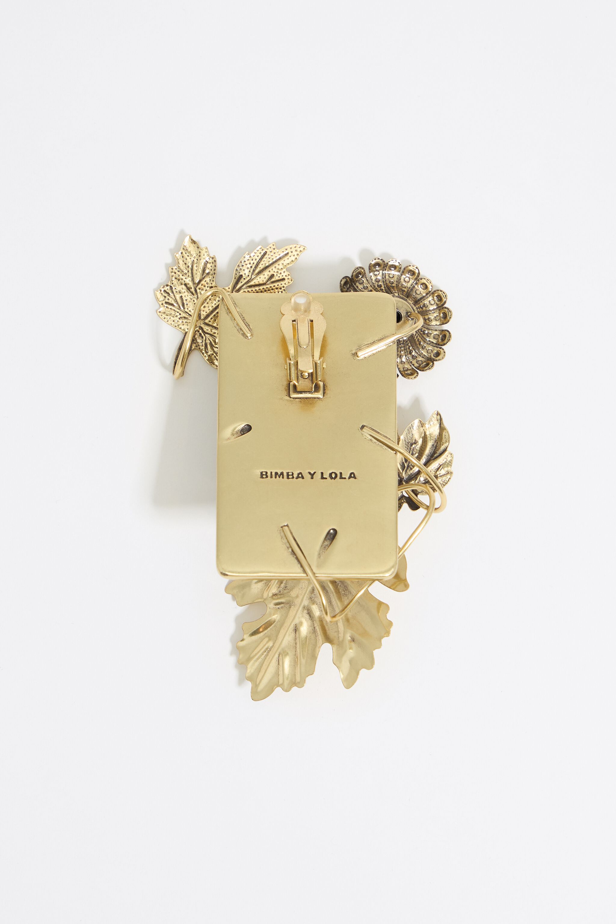 Gold leaves and mirrors earrings