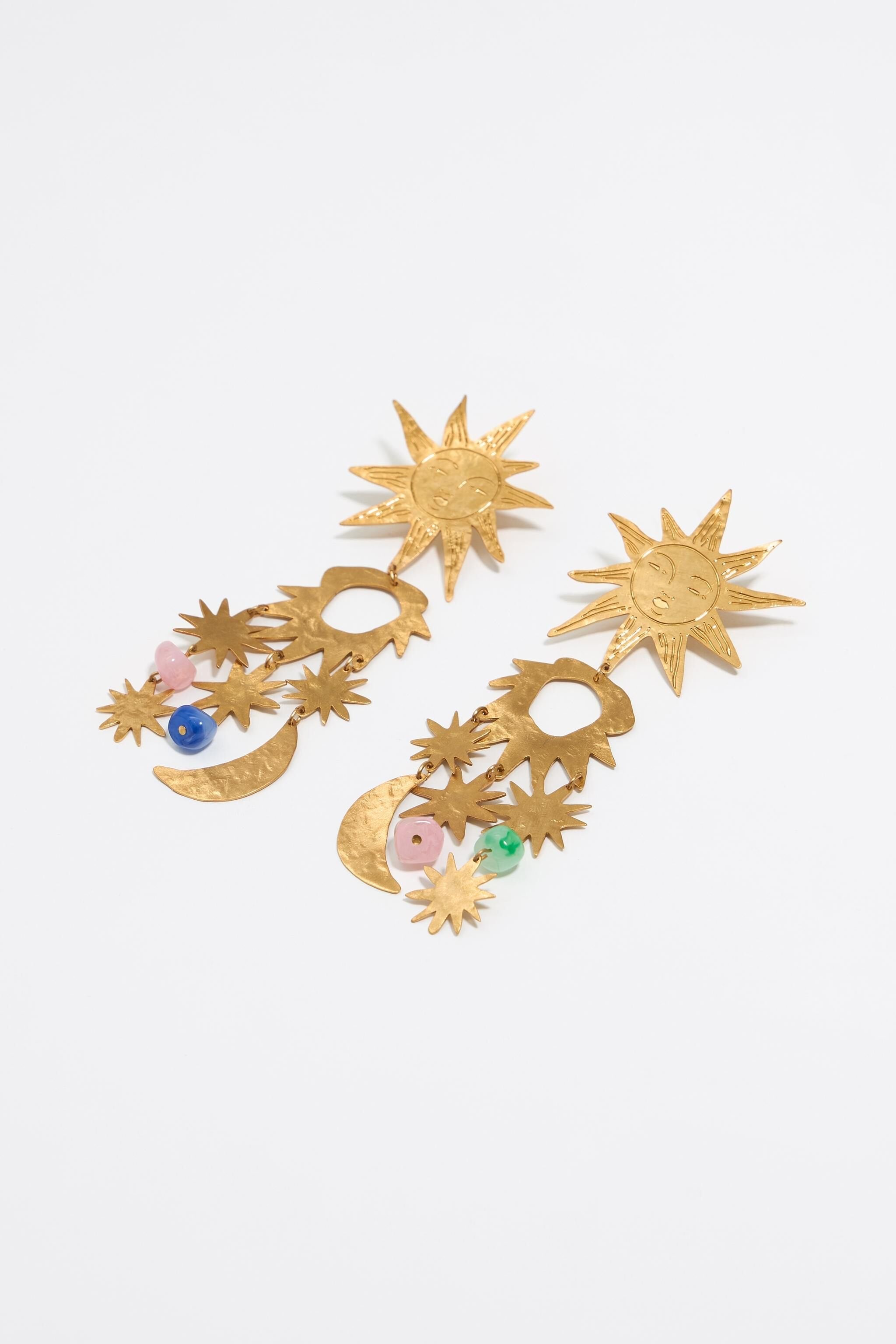 Golden sun earrings
