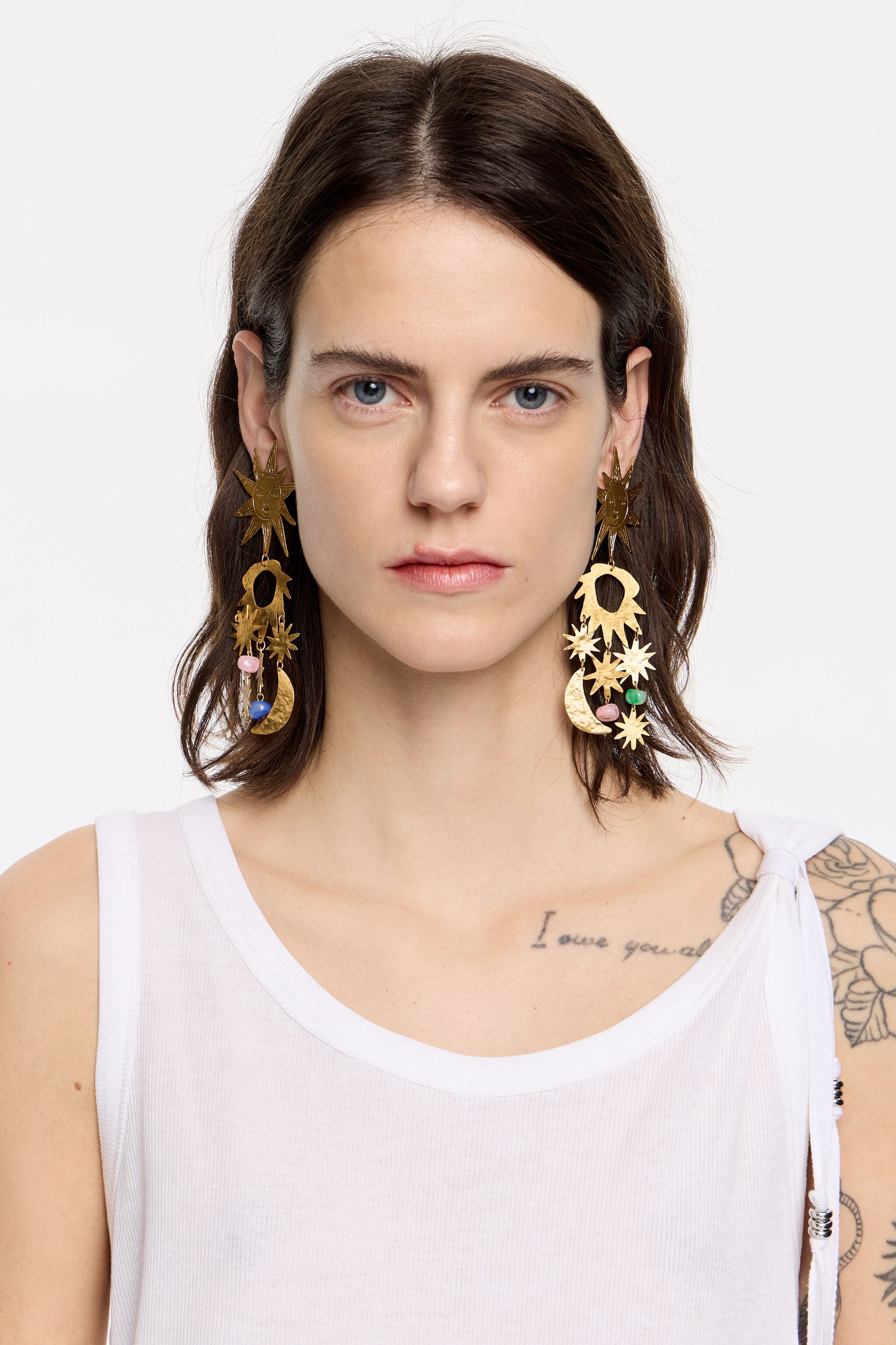 Golden sun earrings