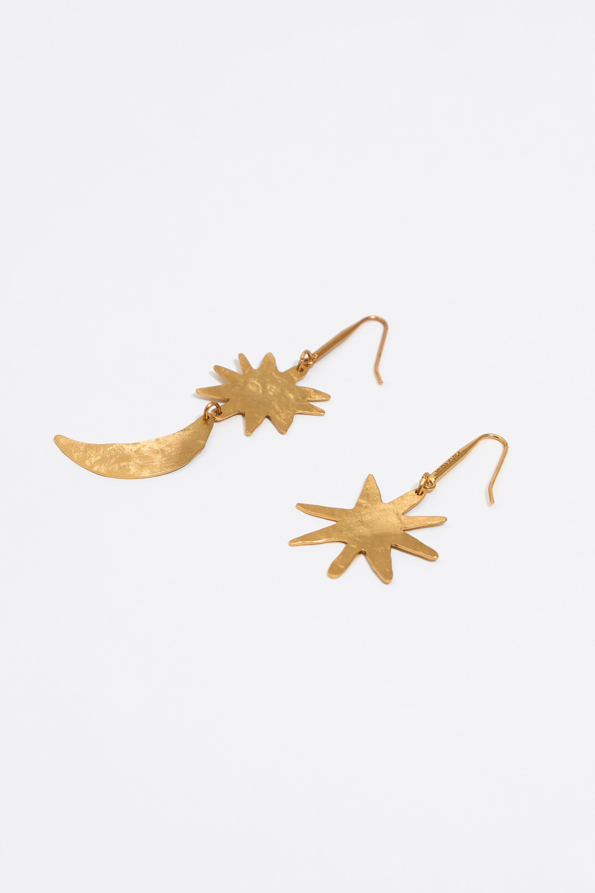 Gold sun and moon earrings