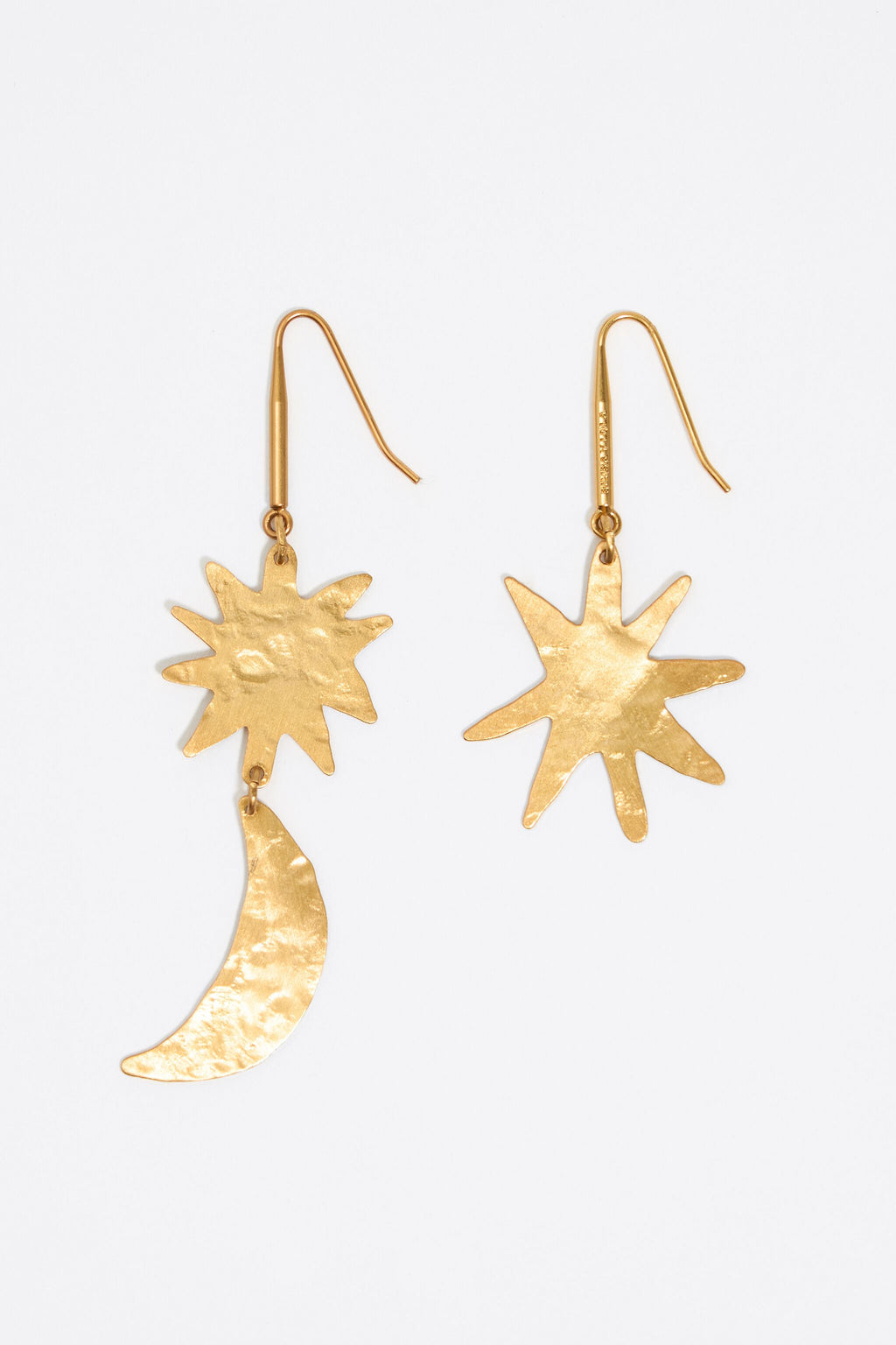 Gold sun and moon earrings