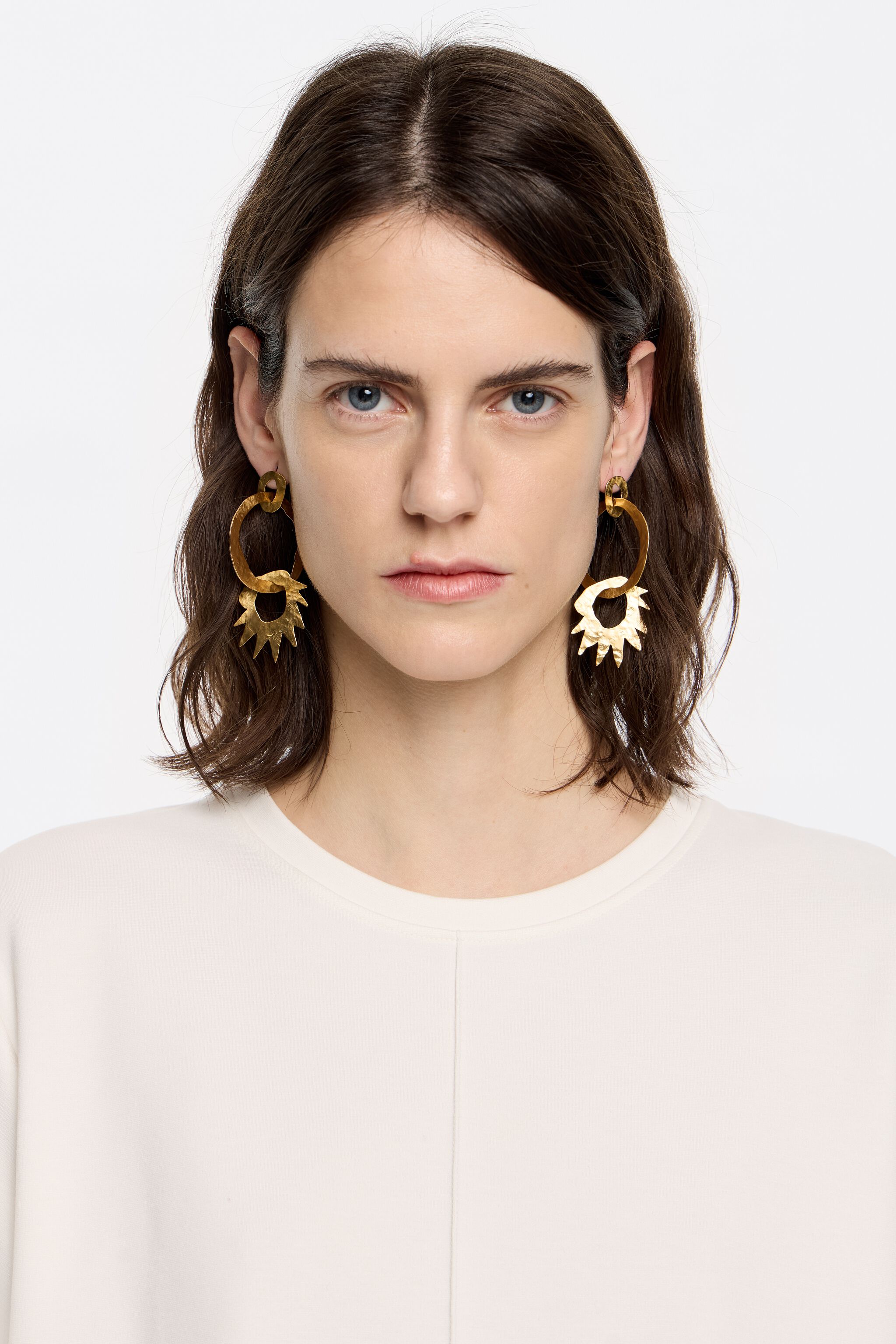 Gold sun hoop earrings