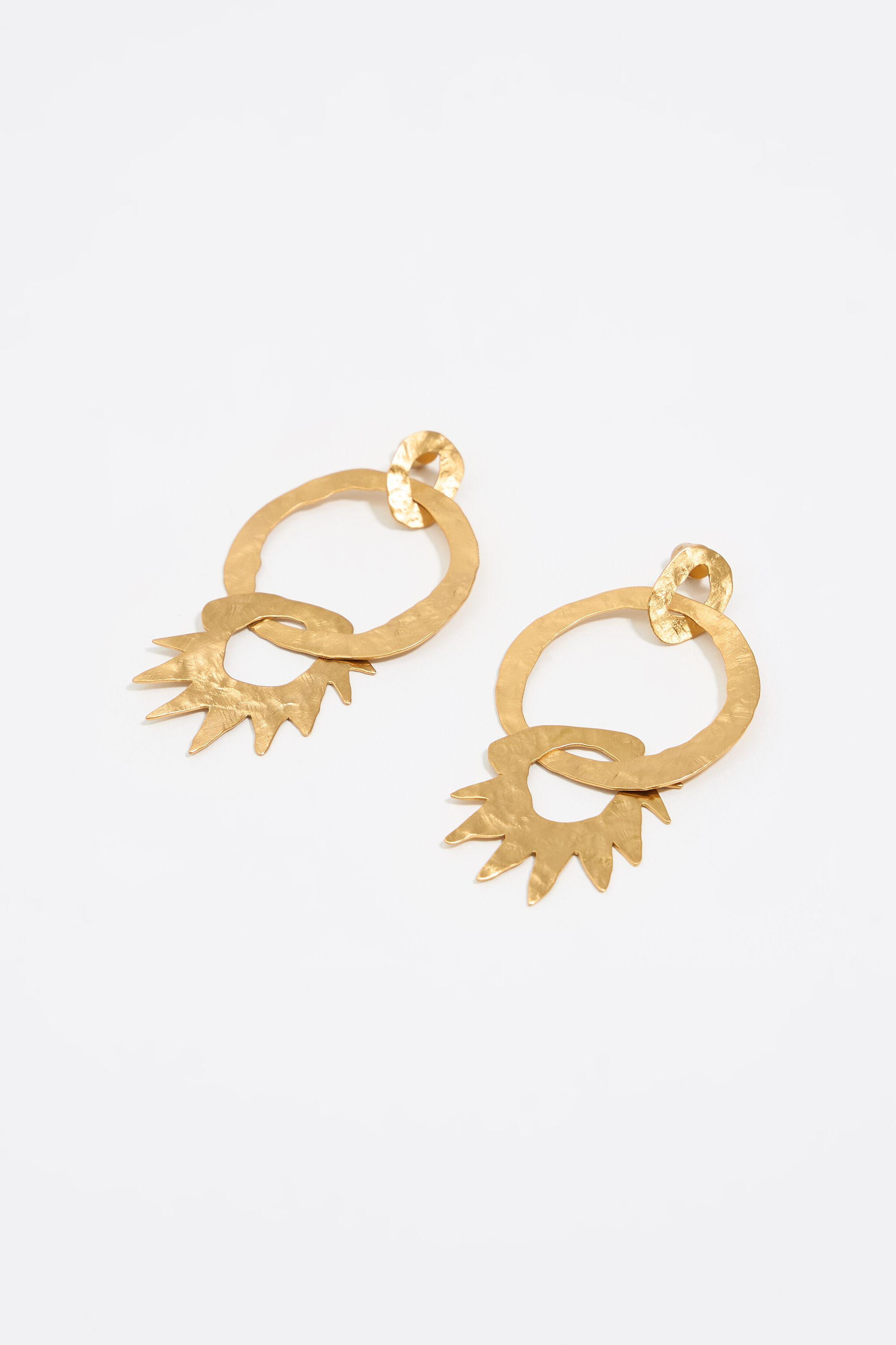 Gold sun hoop earrings