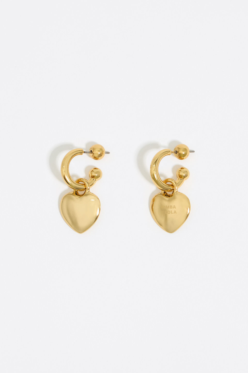 Gold heart hoop earrings