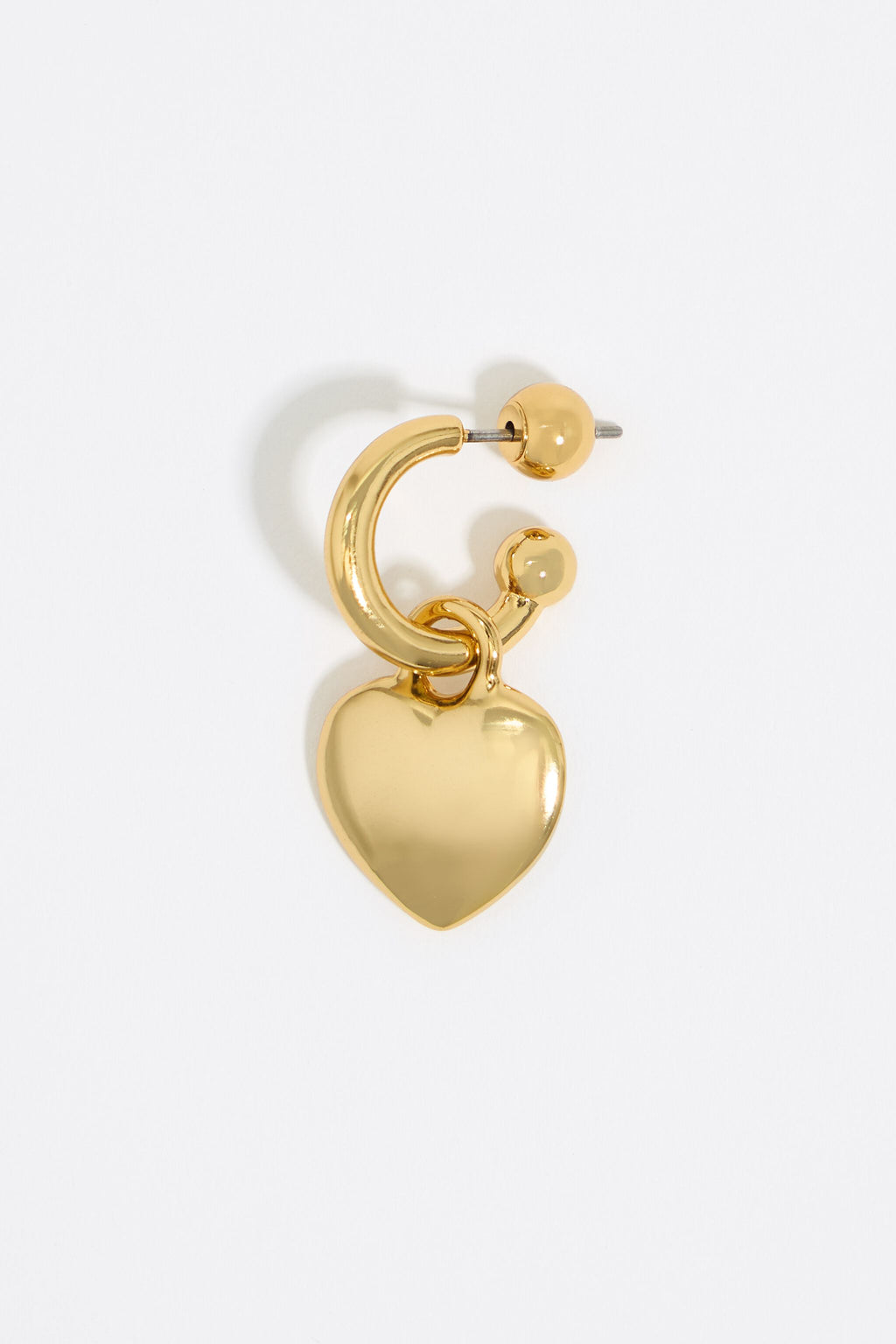 Gold heart hoop earrings