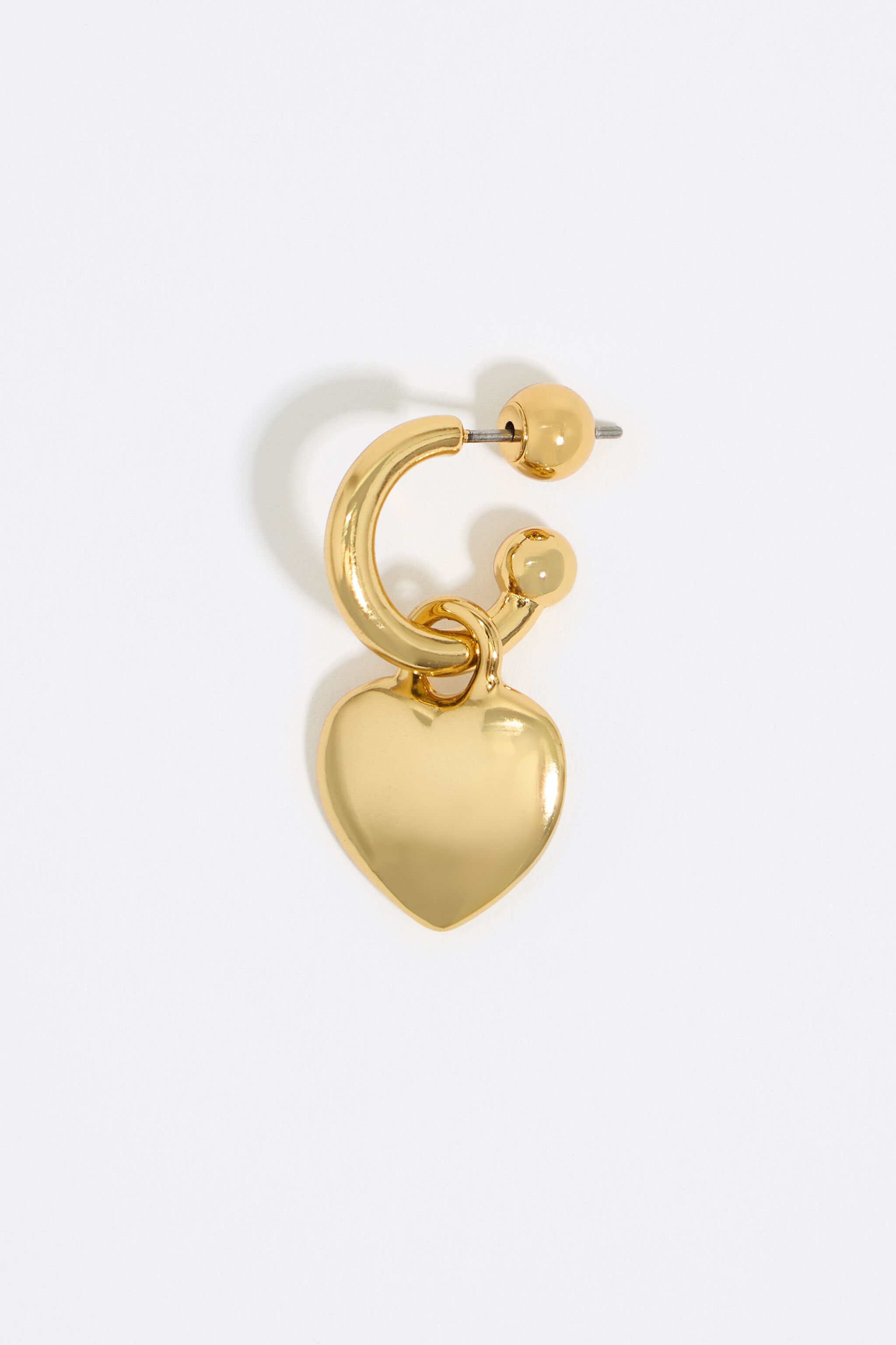 Gold heart hoop earrings