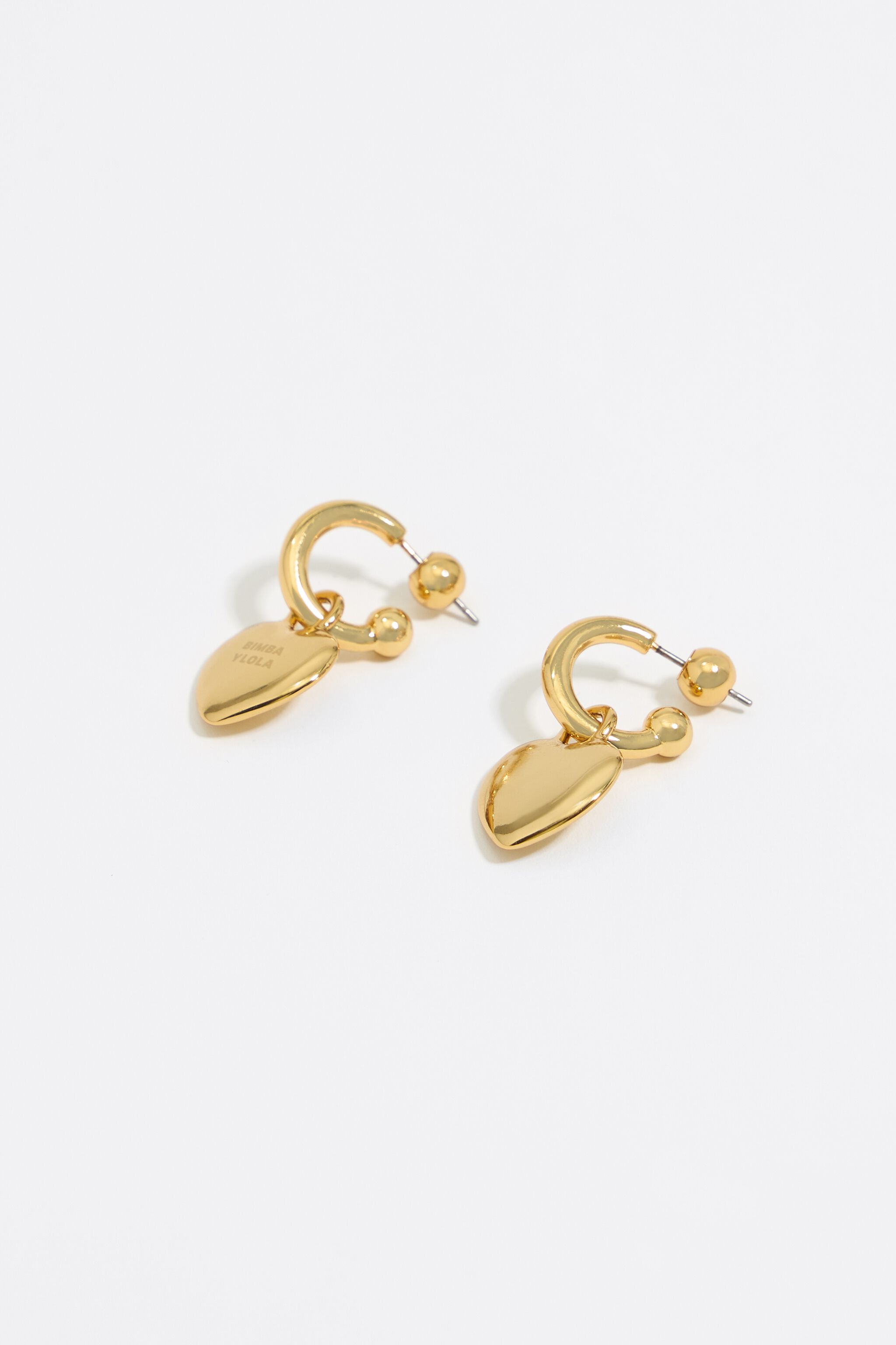 Gold heart hoop earrings