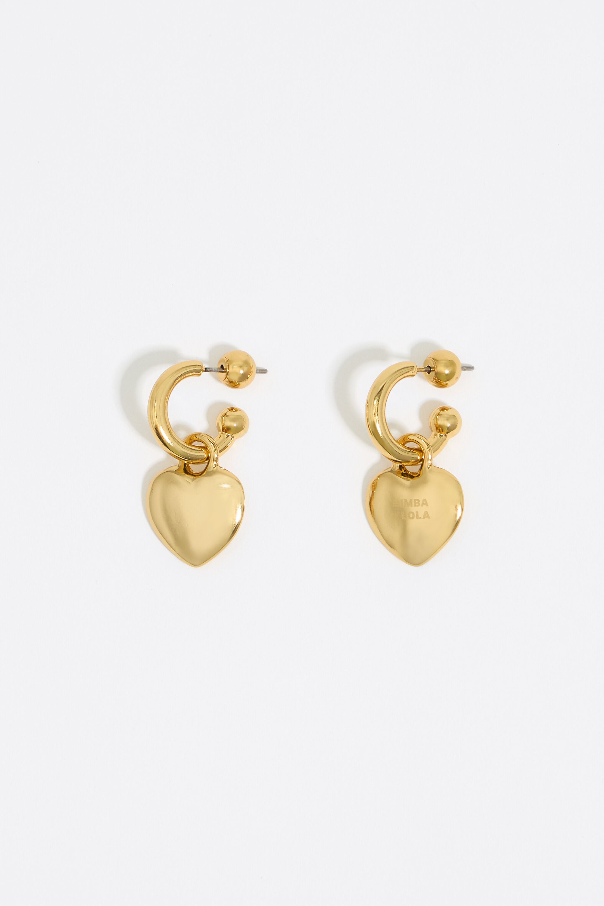 Gold heart hoop earrings