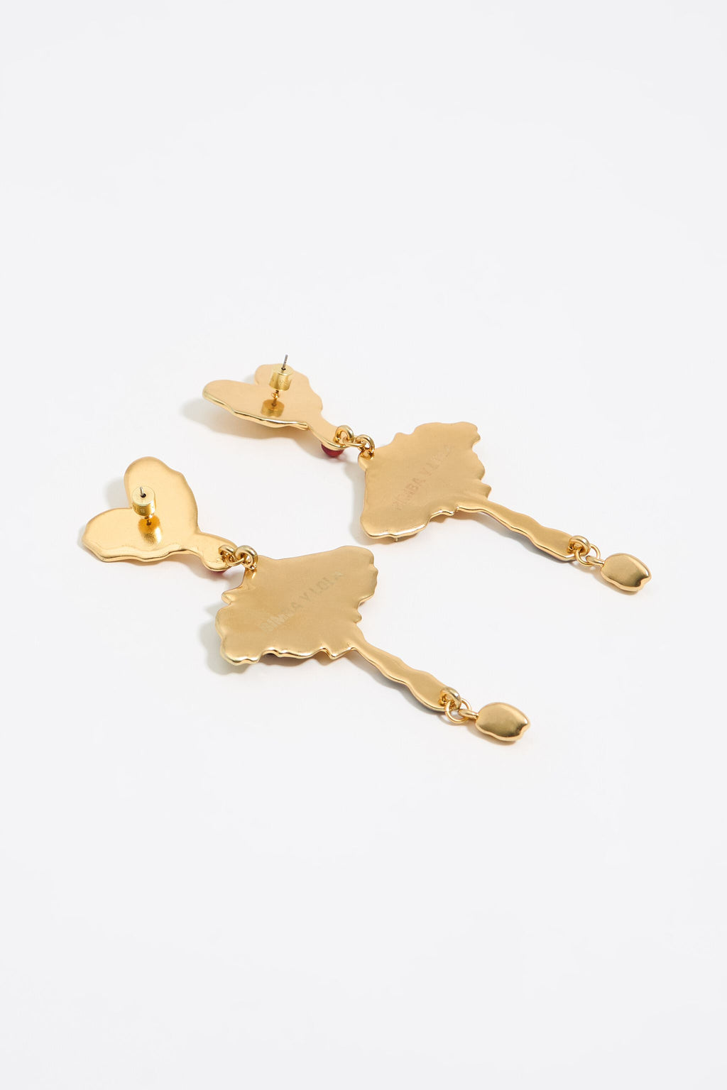 Textured gold heart earrings