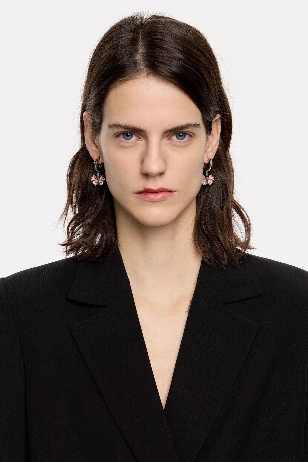 Butterfly hoop earrings