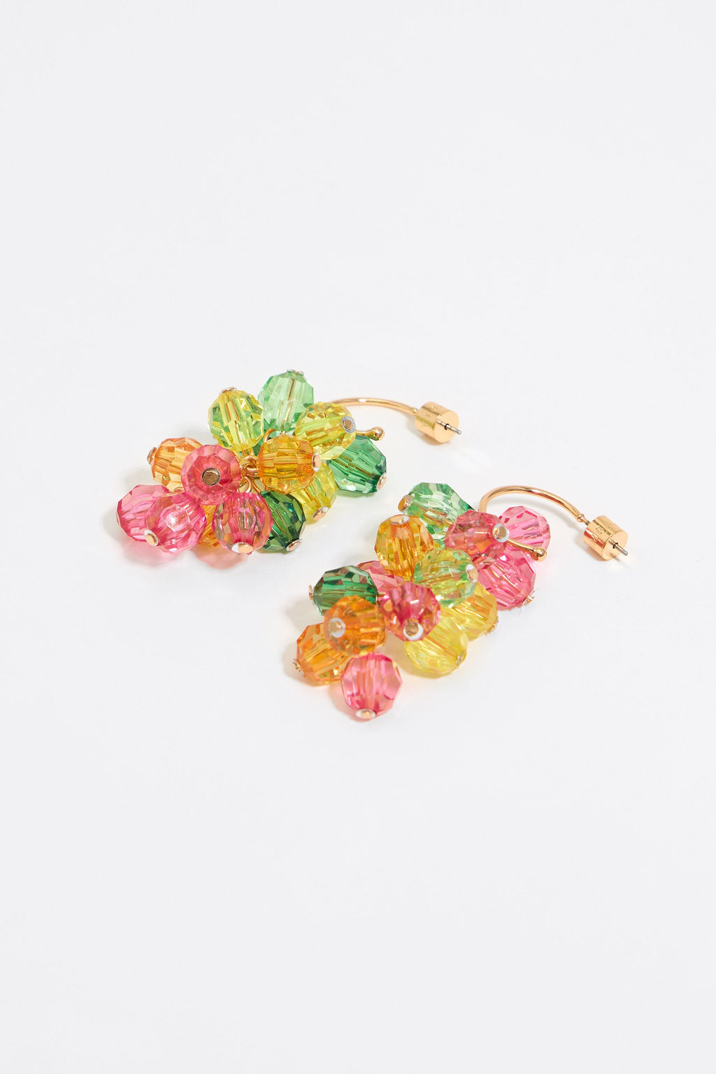 Multicolor beads hoop earrings