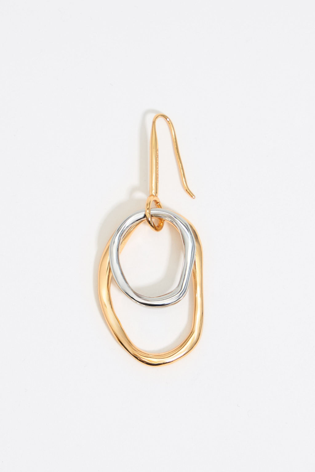 Textured gold and silver hoop earrings