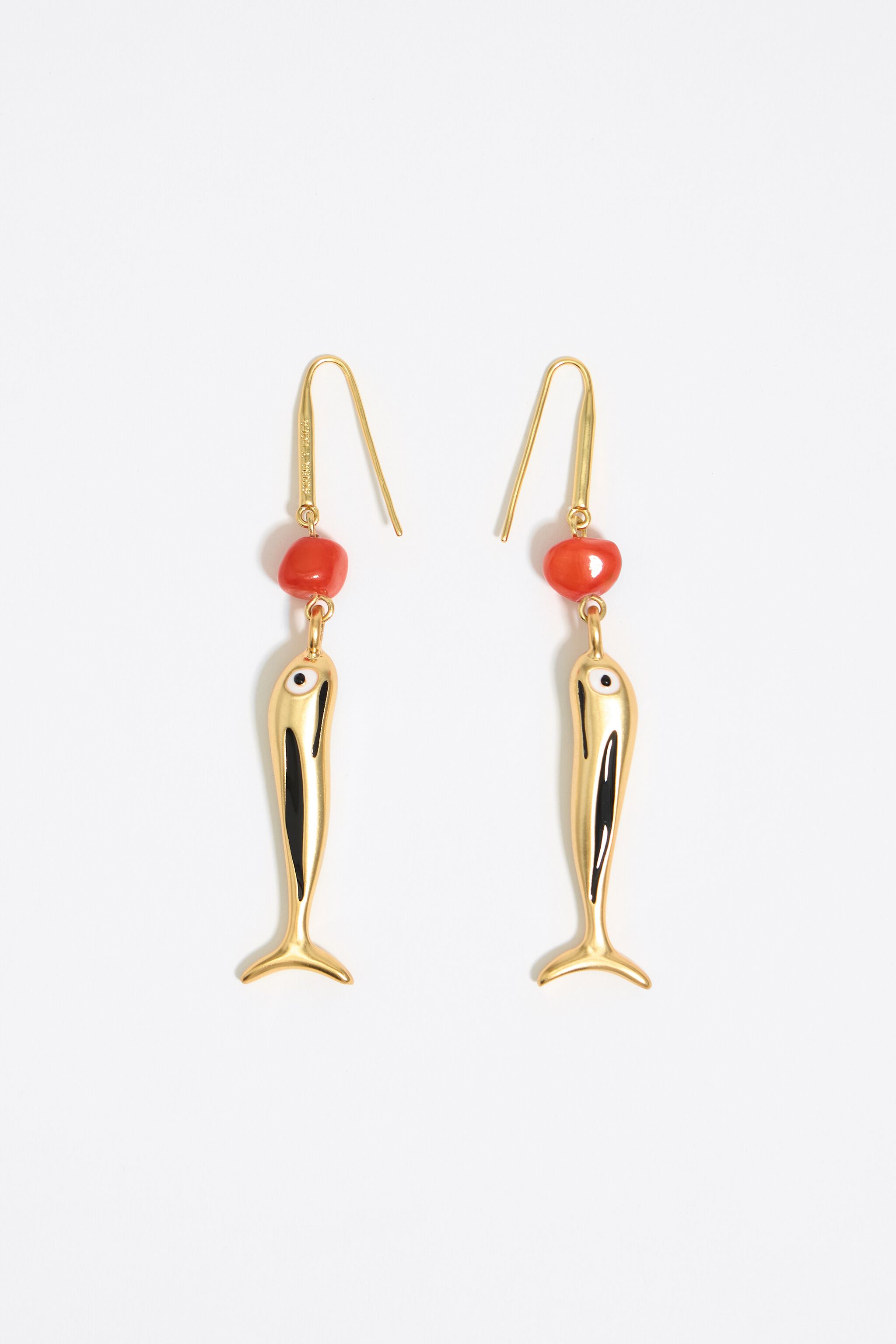 Gold fish earrings