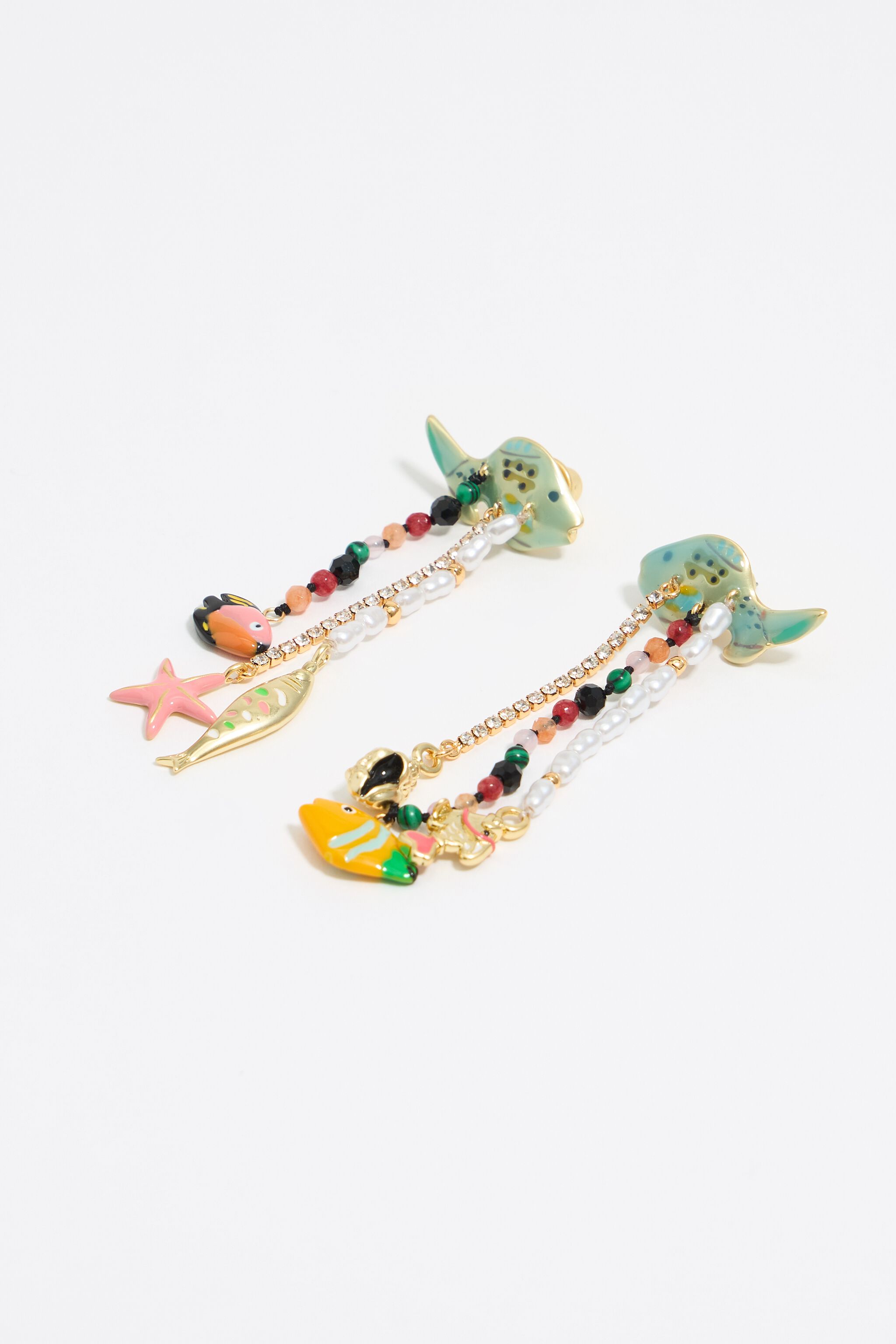 Multicolor fishes earrings