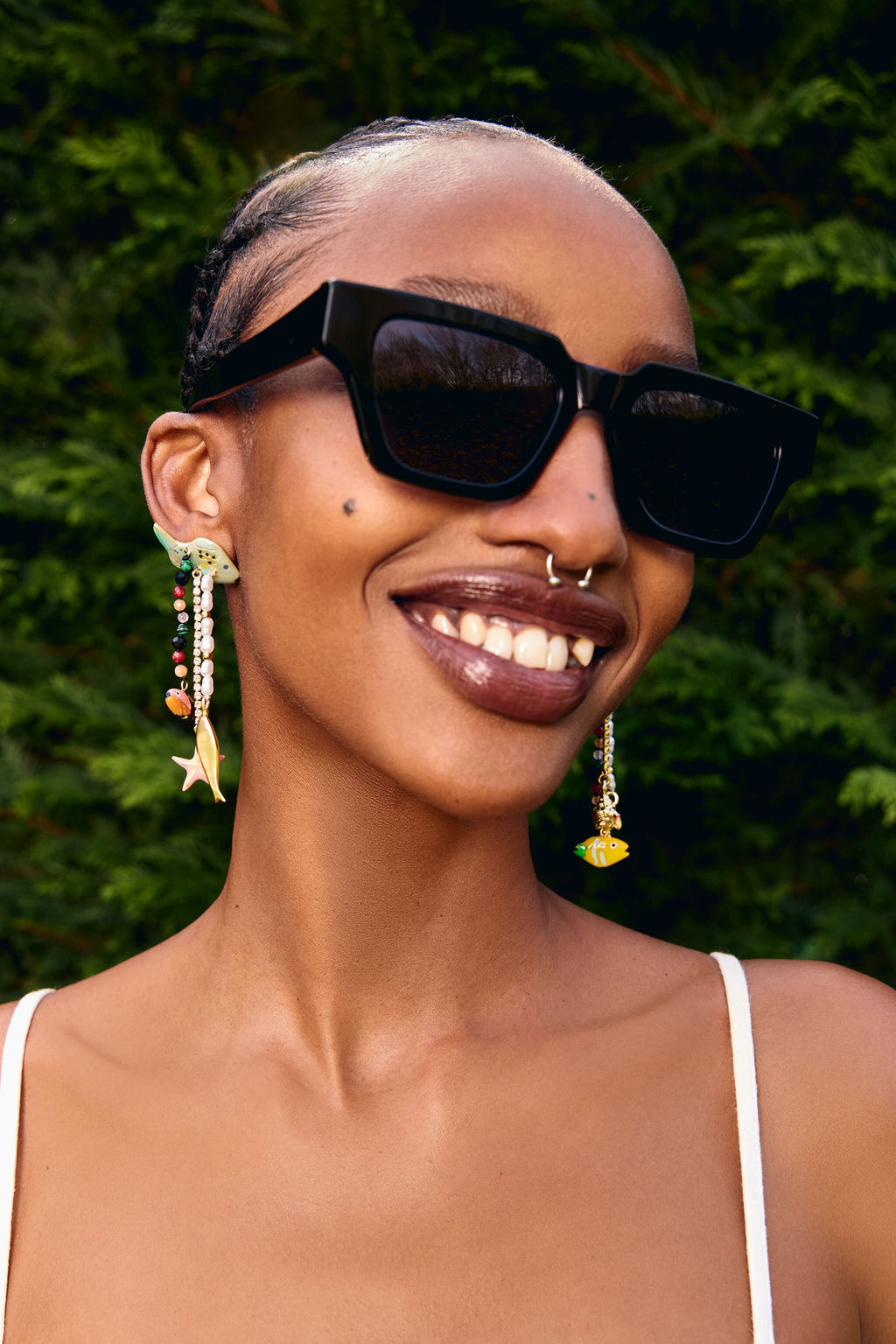 Multicolor fishes earrings