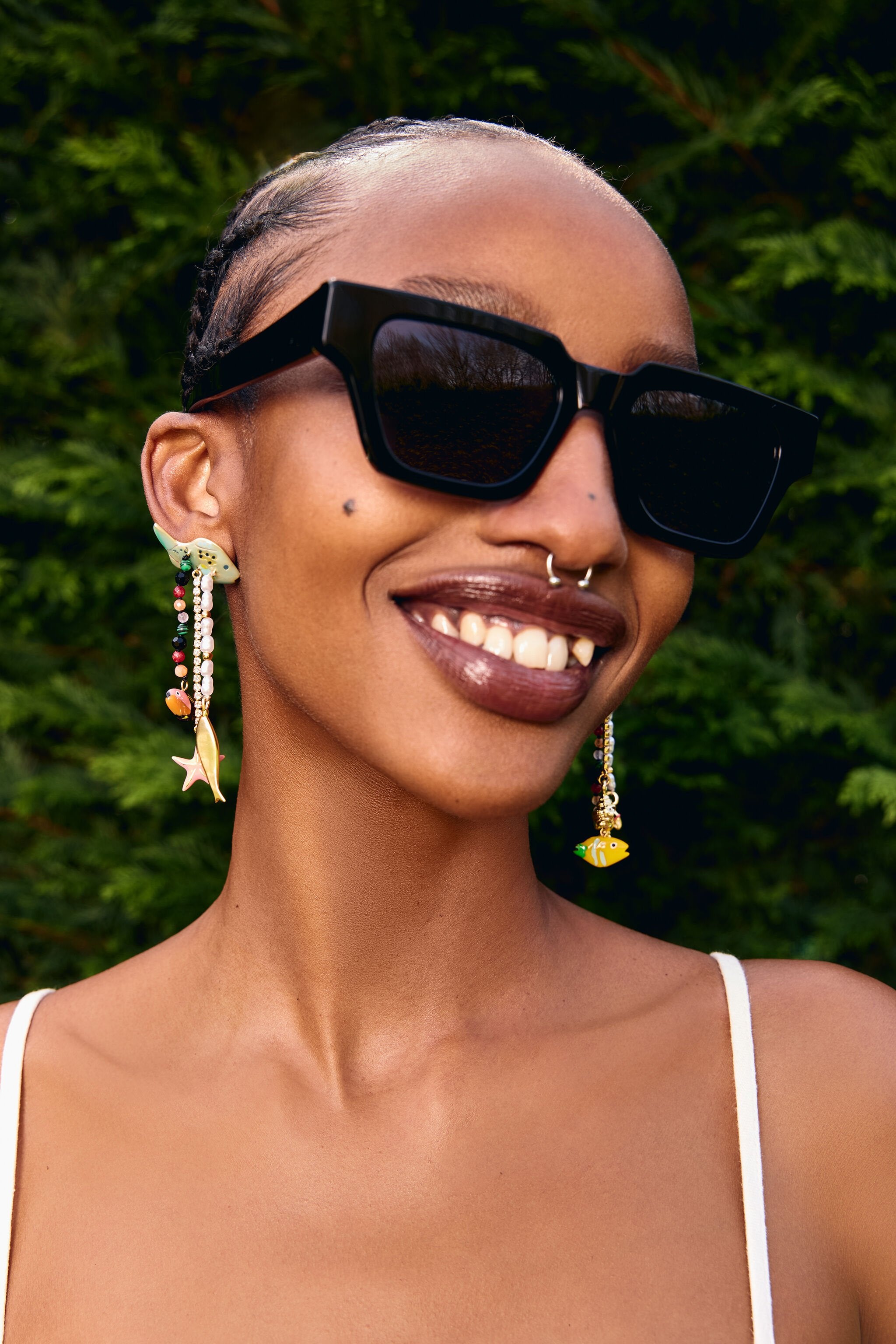 Multicolor fishes earrings