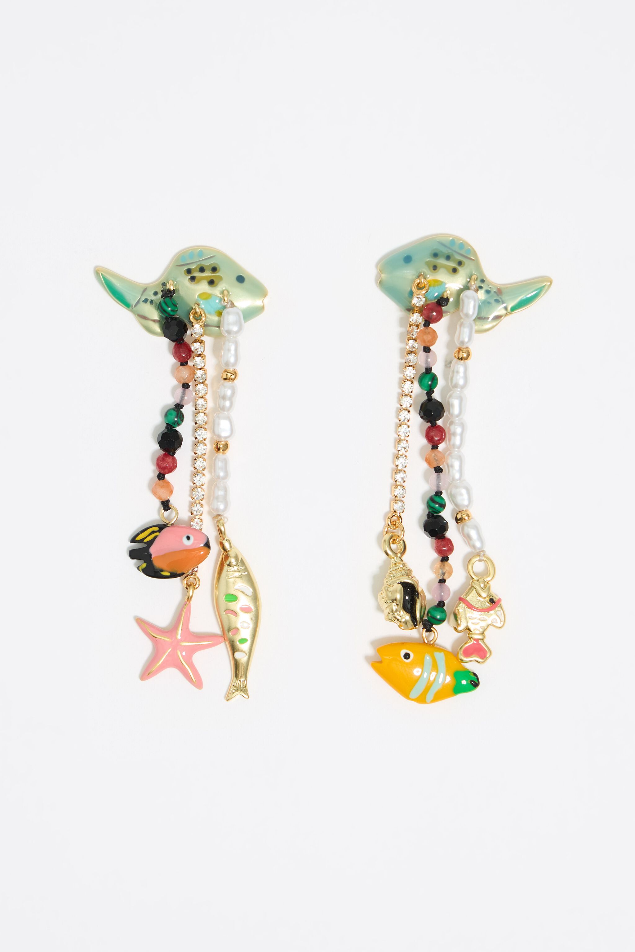 Multicolor fishes earrings