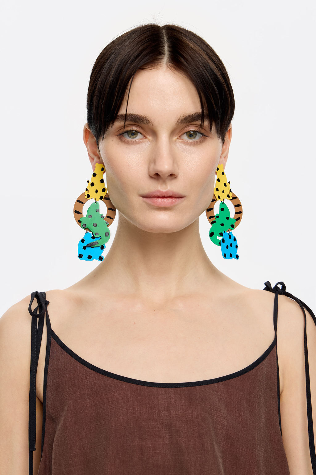 Multicolor jungle animal earrings