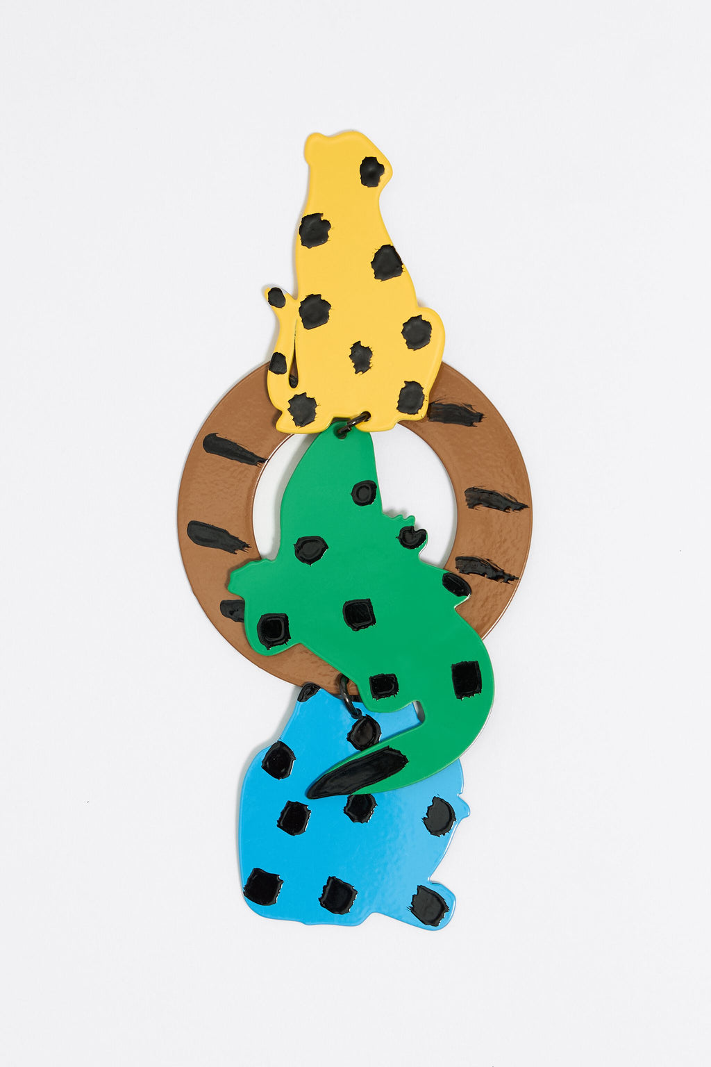 Multicolor jungle animal earrings