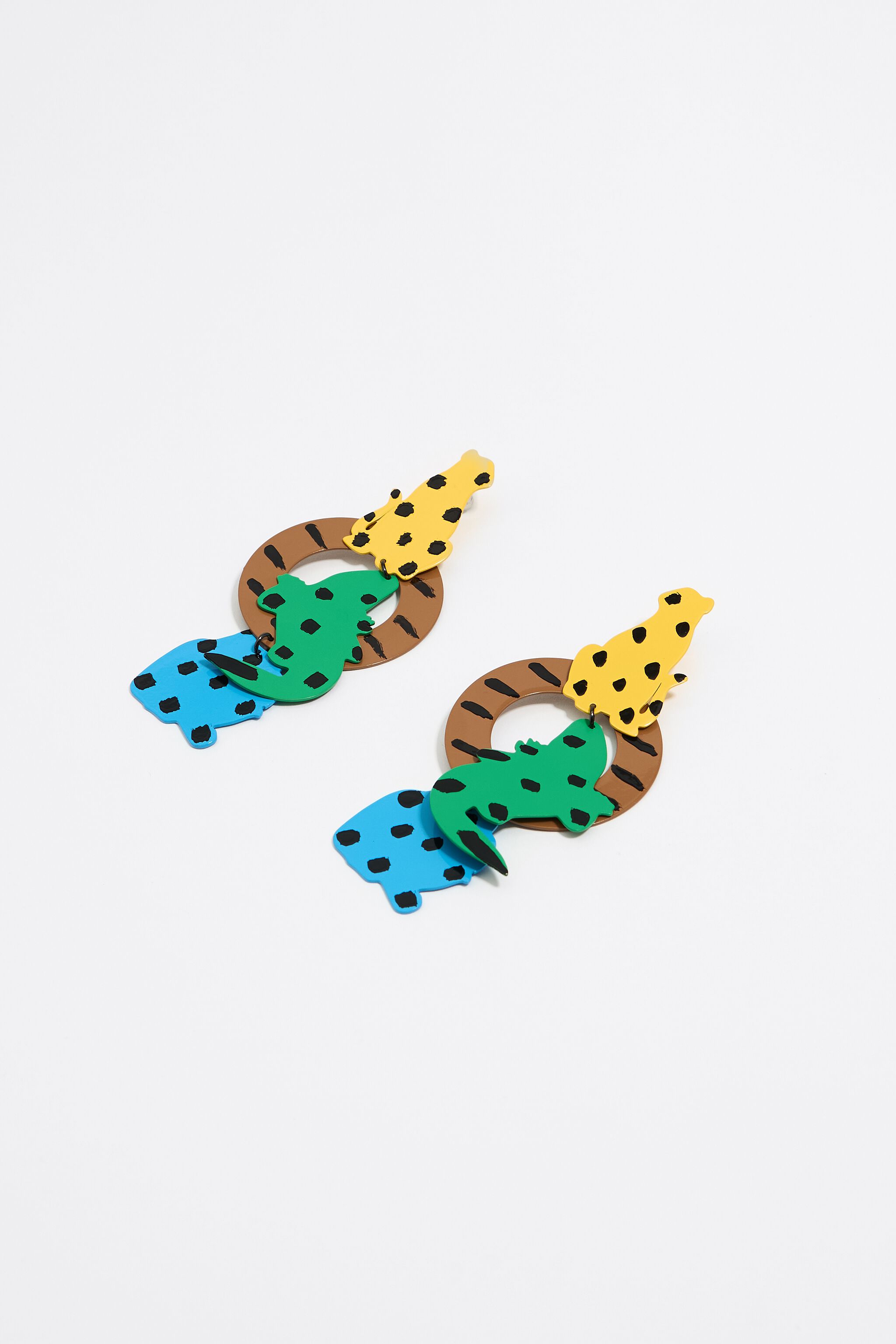Multicolor jungle animal earrings