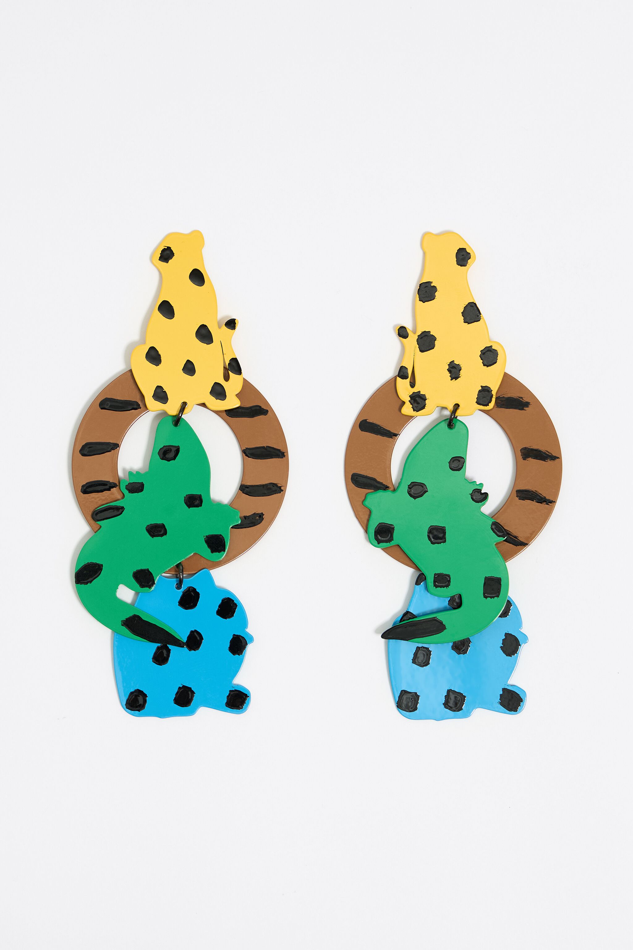 Multicolor jungle animal earrings
