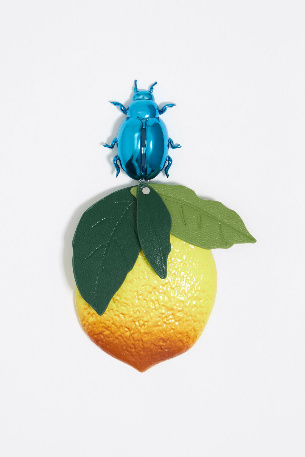 Blue beetles and lemons earrings