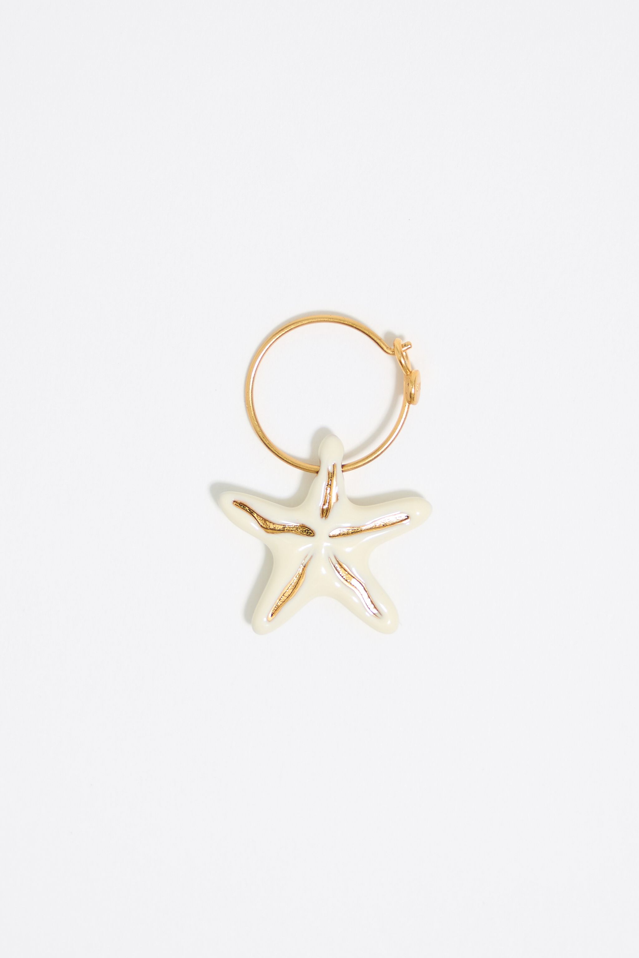 Ivory stars hoop earrings