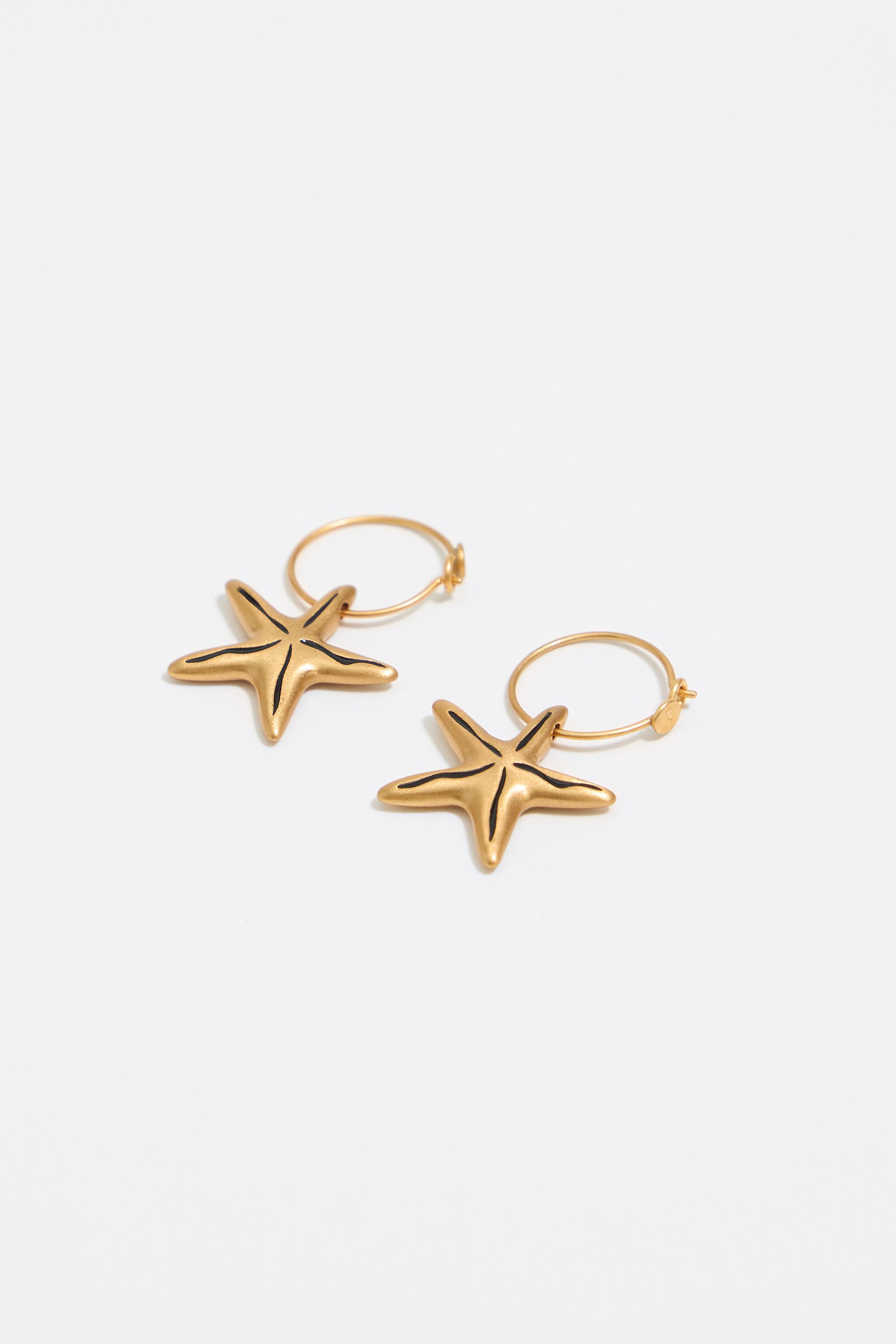 Black stars hoop earrings
