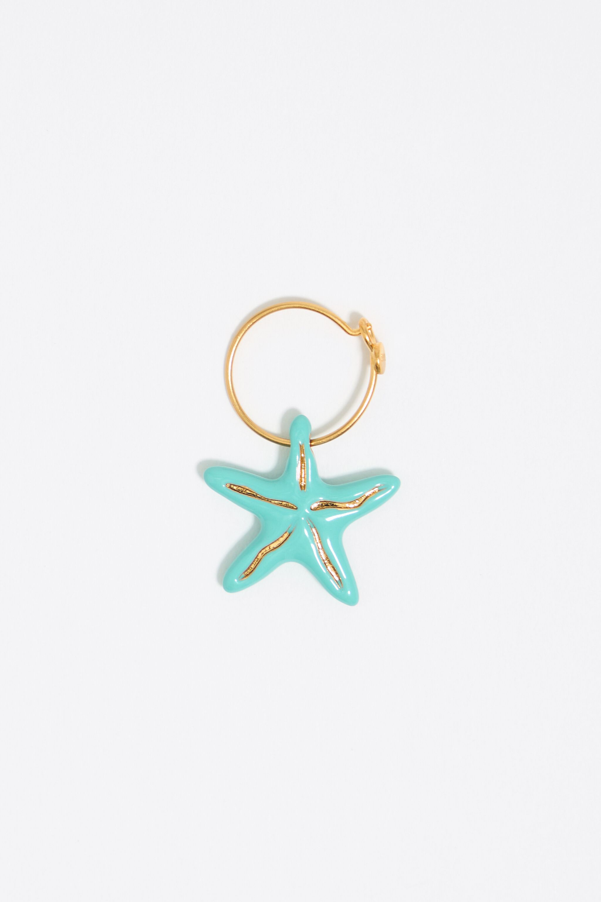 Aquamarine stars hoop earrings