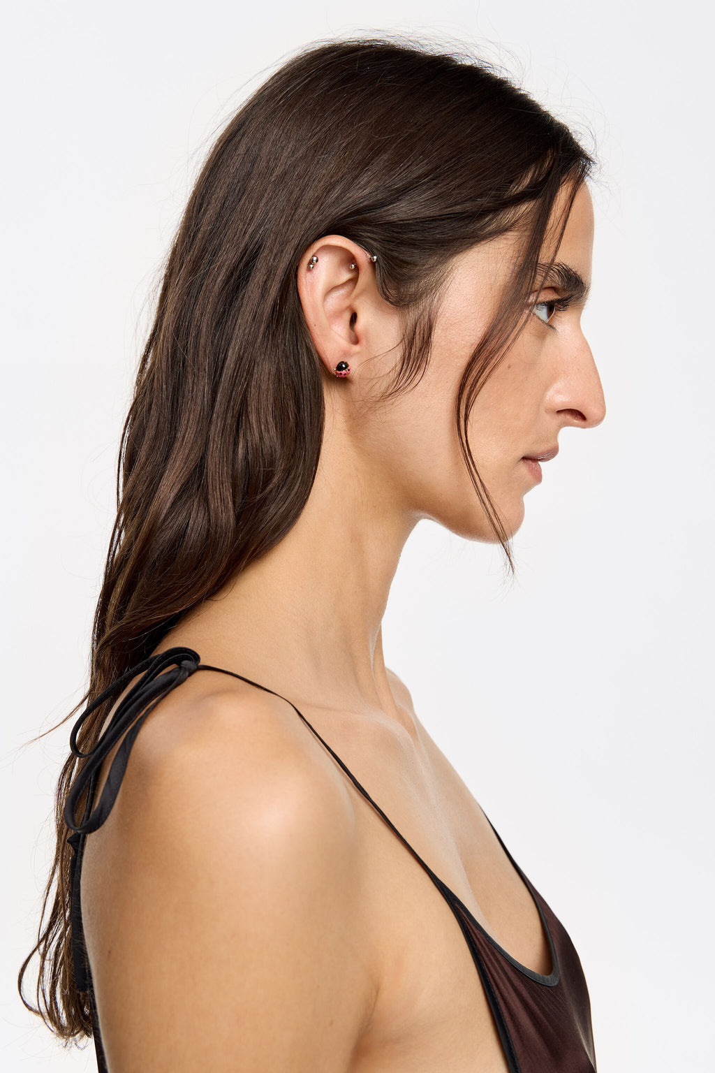 Pink ladybug earrings