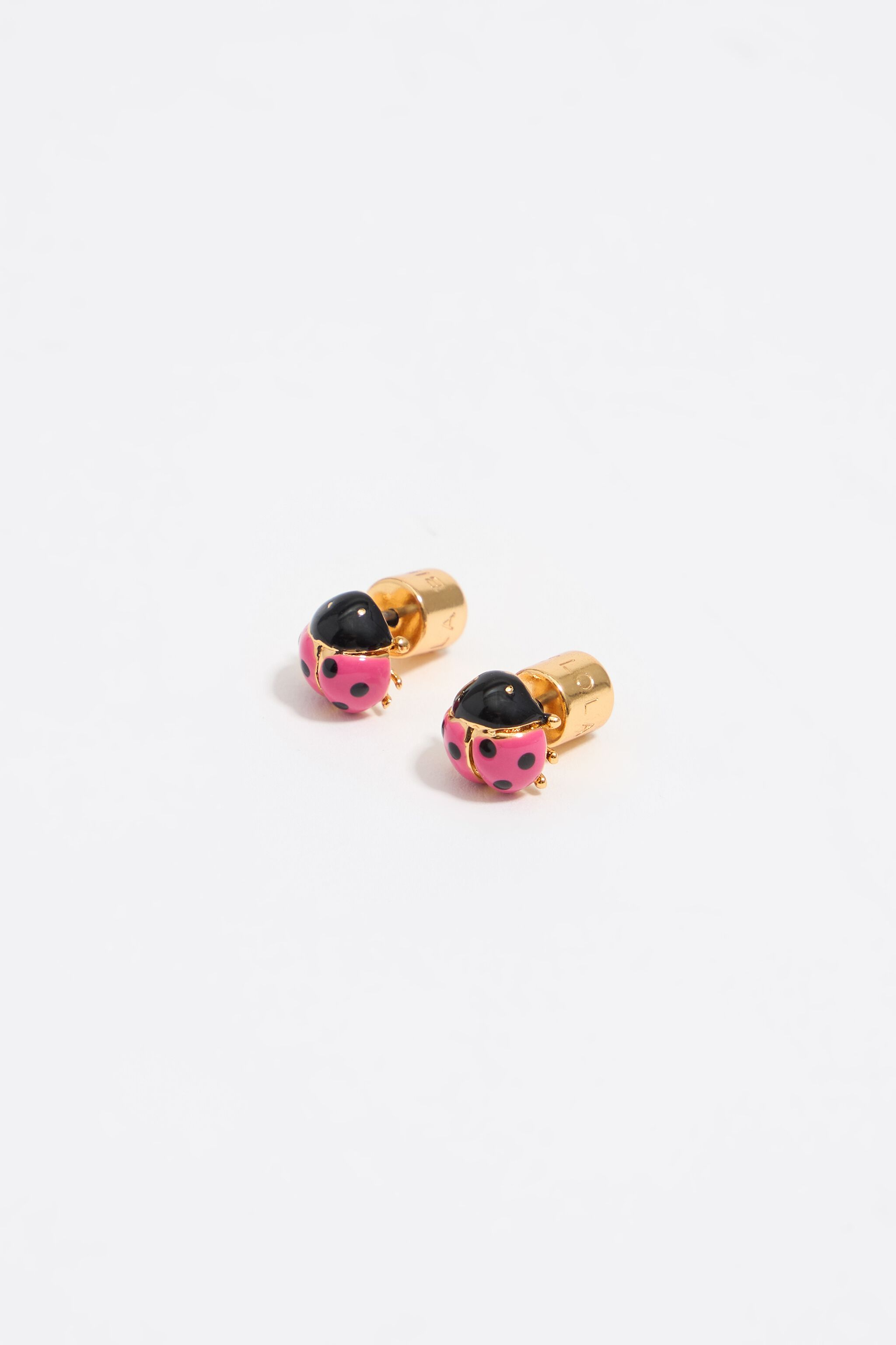 Pink ladybug earrings