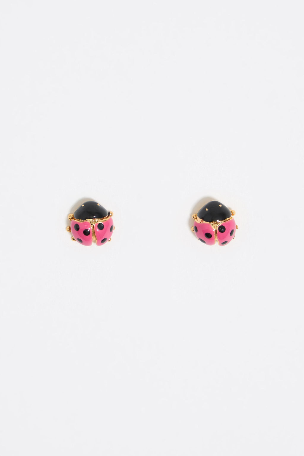 Pink ladybug earrings