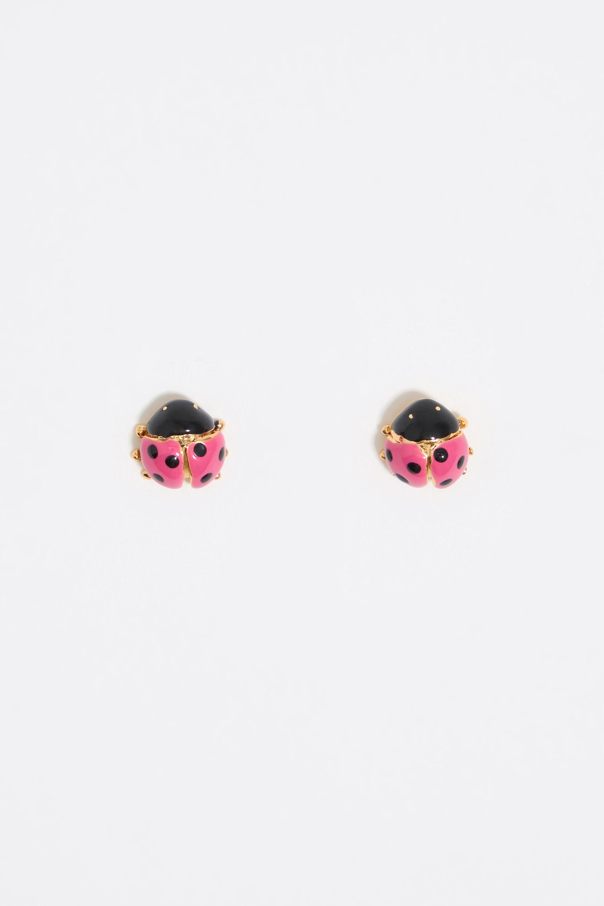 Pink ladybug earrings