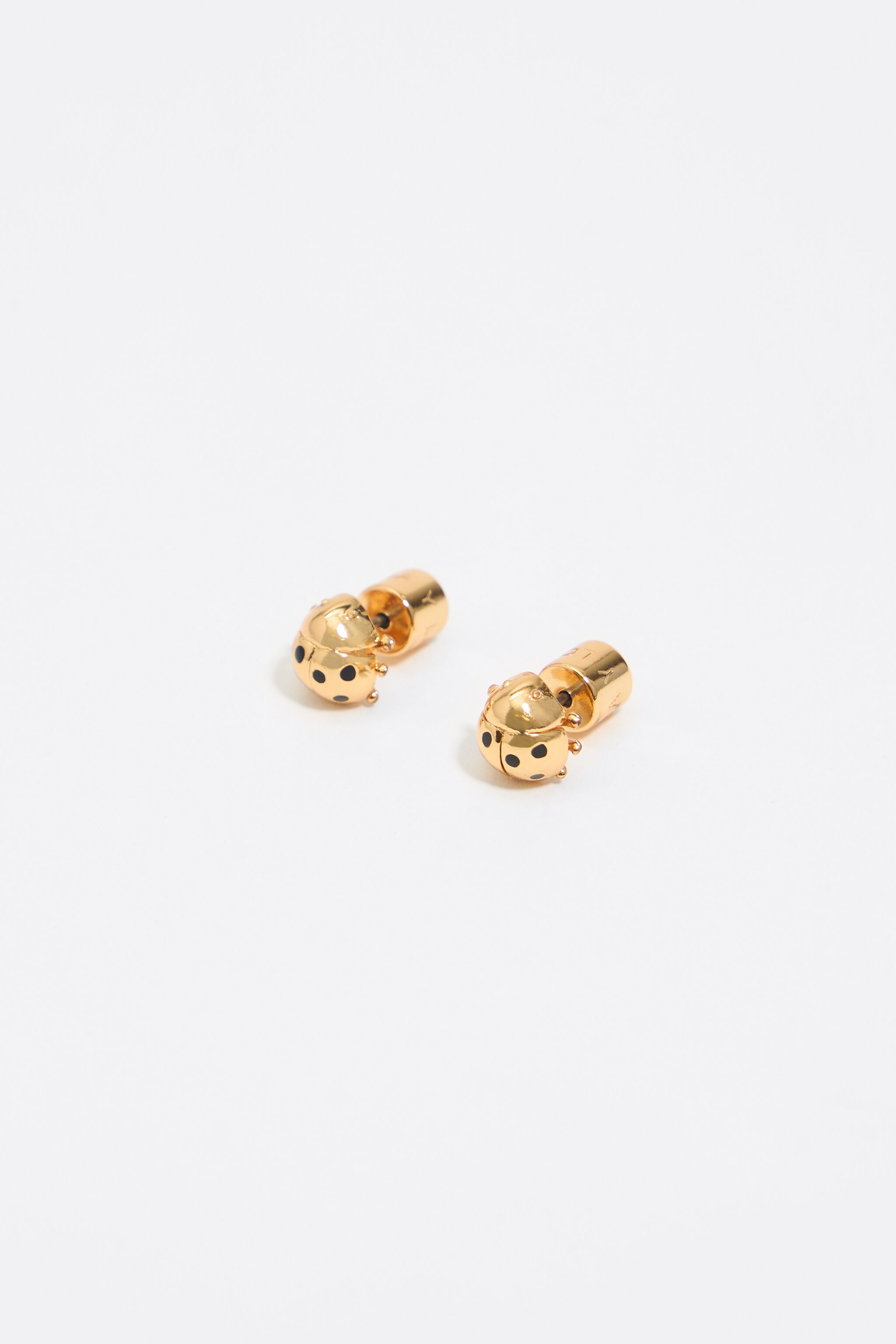 Gold ladybug earrings