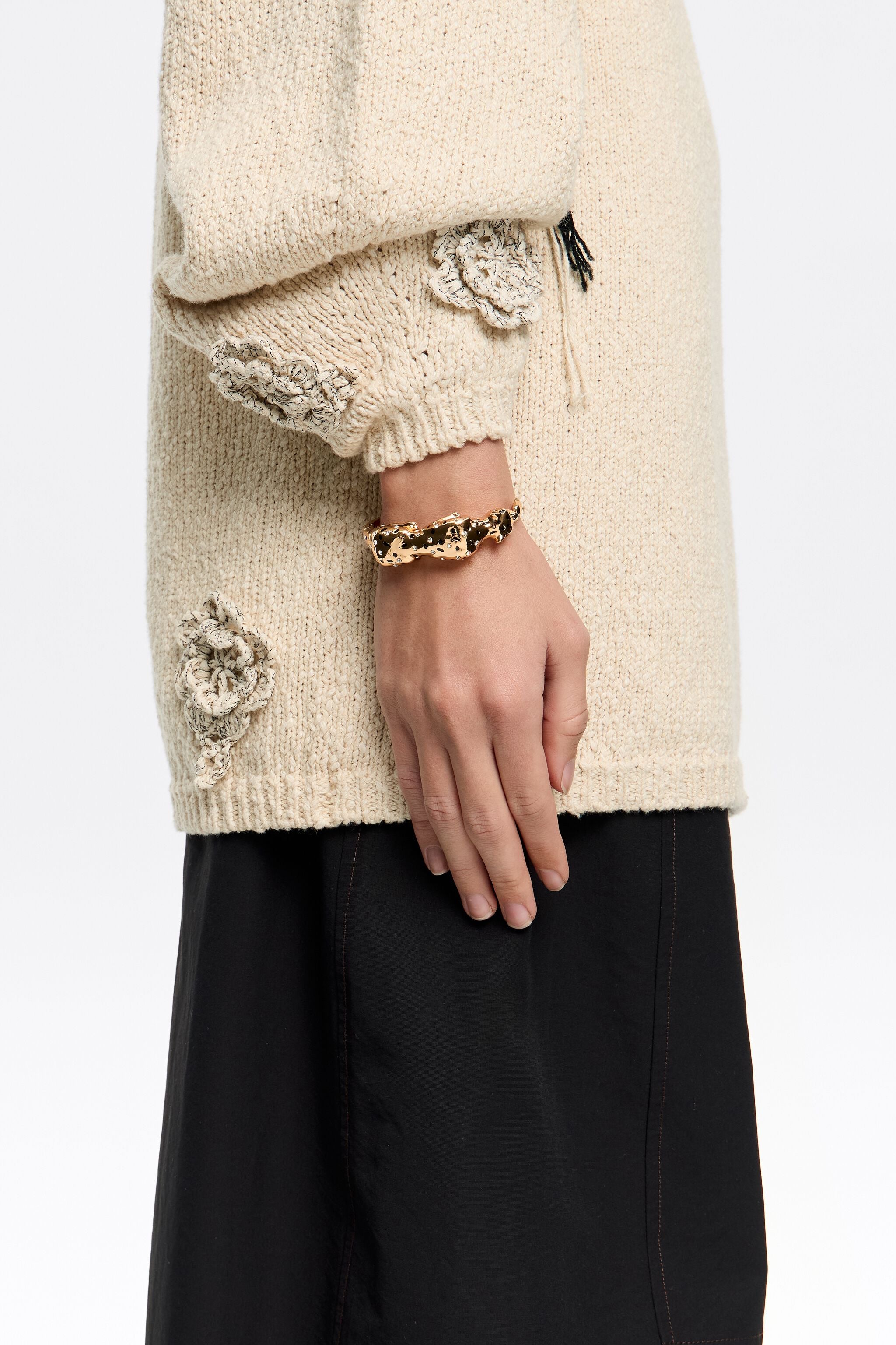 Gold and black panther bracelet