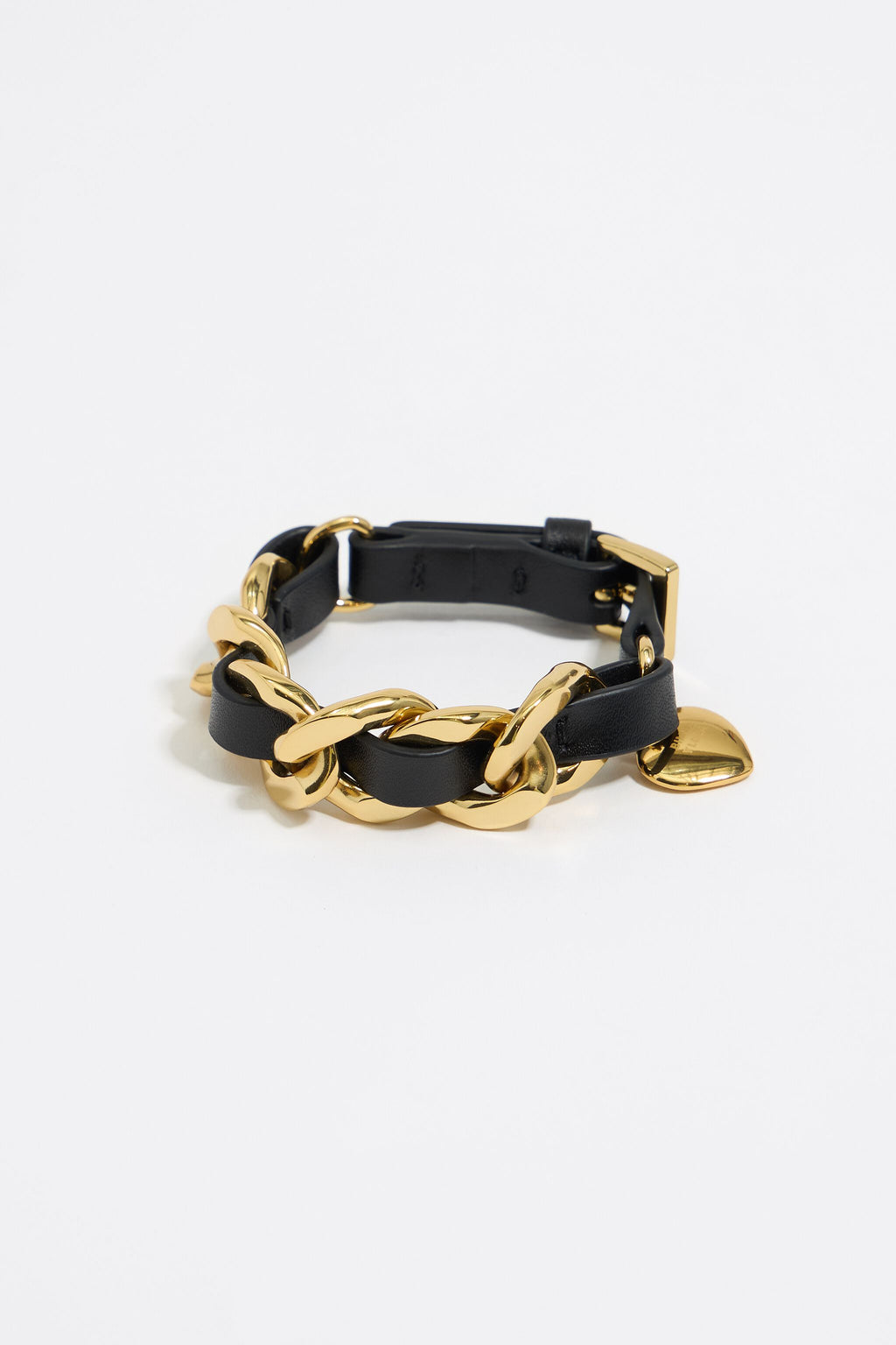 Gold chain and strap bracelet