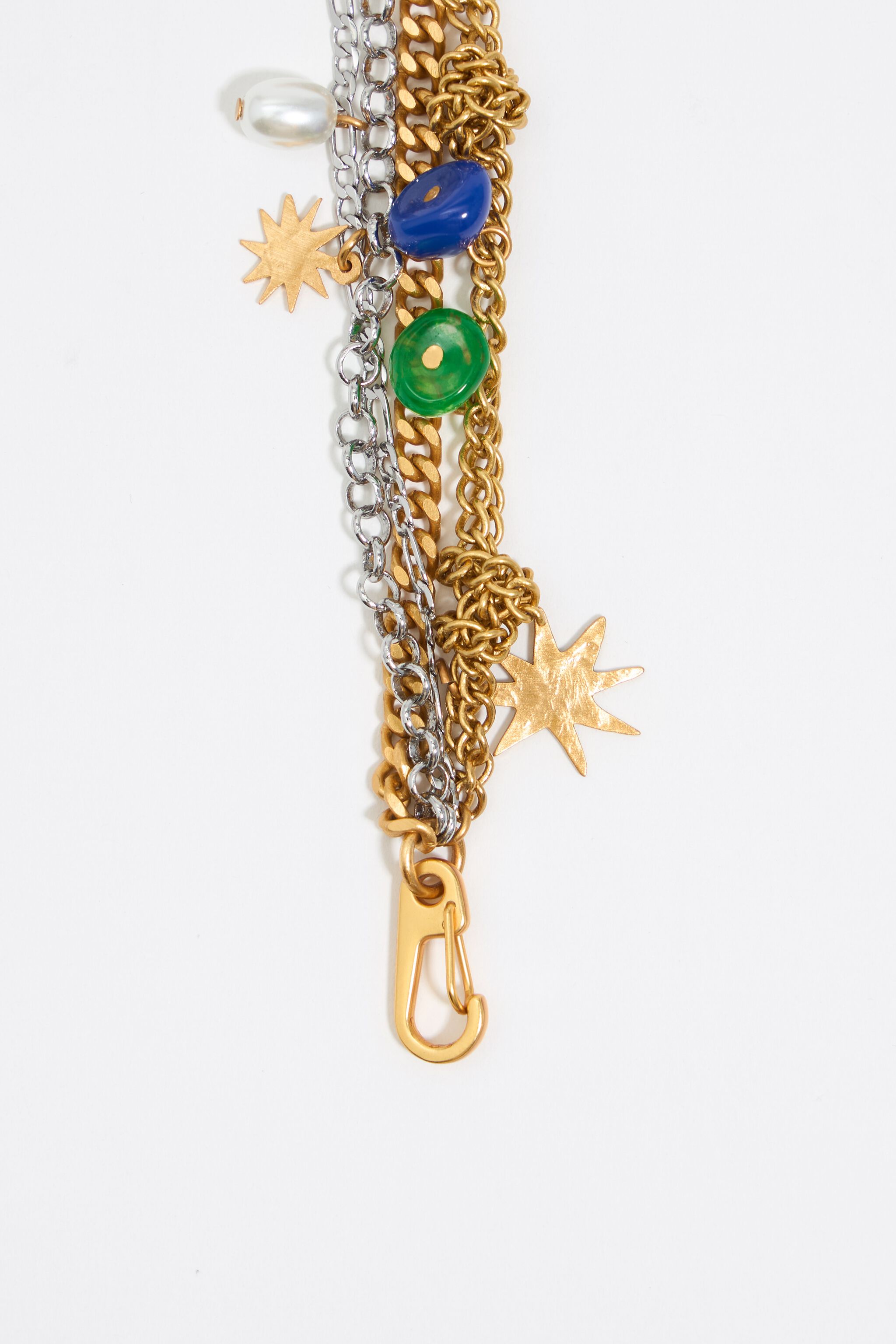 Sun and moon layered chain bracelet