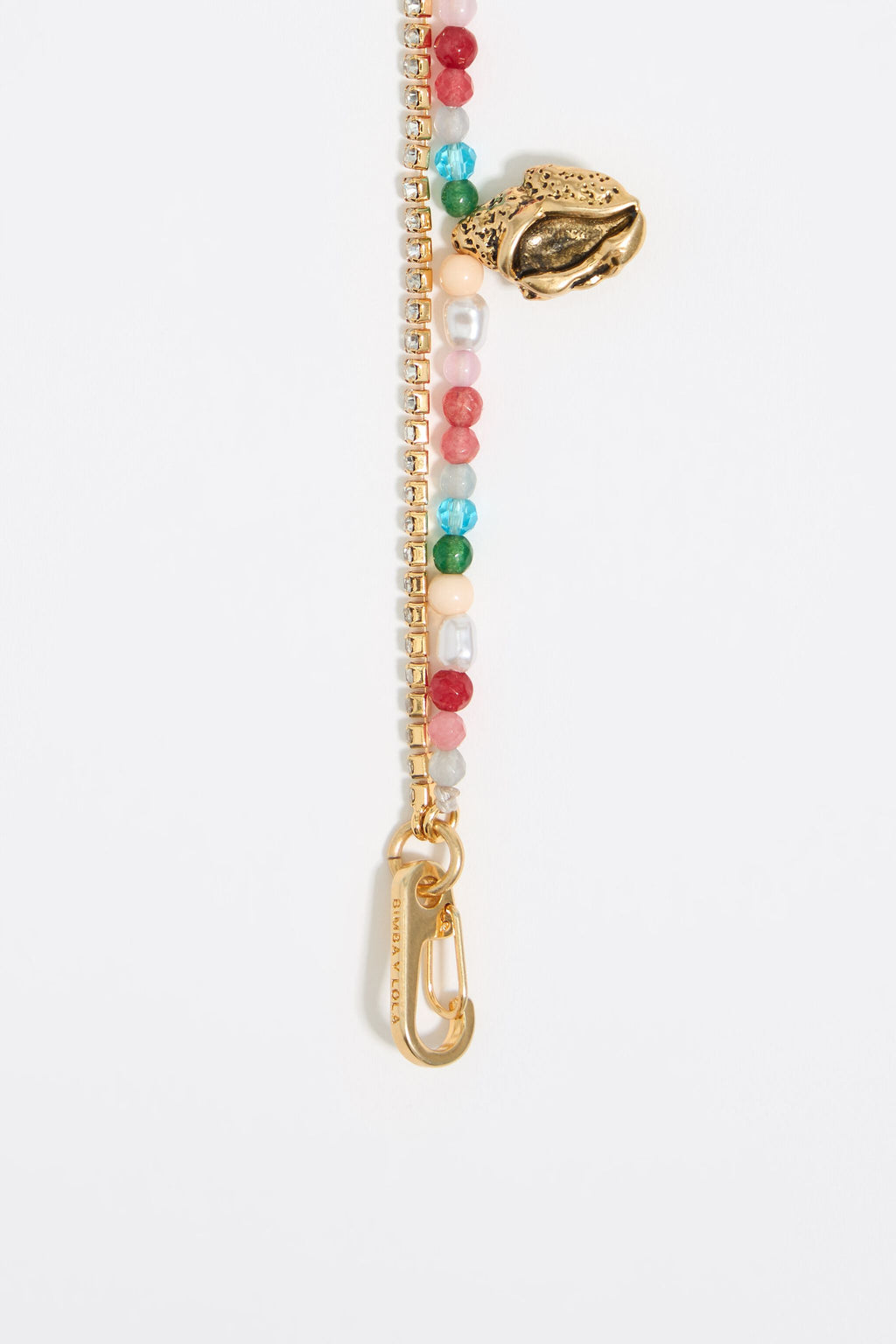 Multicolor fishes and beads double bracelet