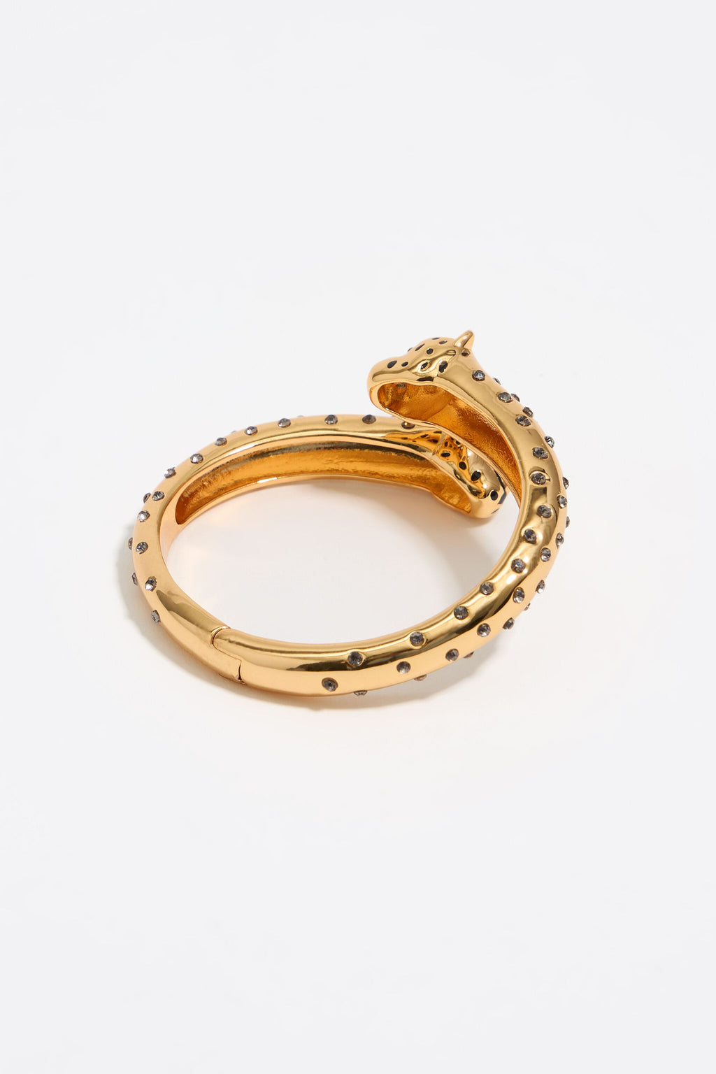 Gold panther bracelet with crystals