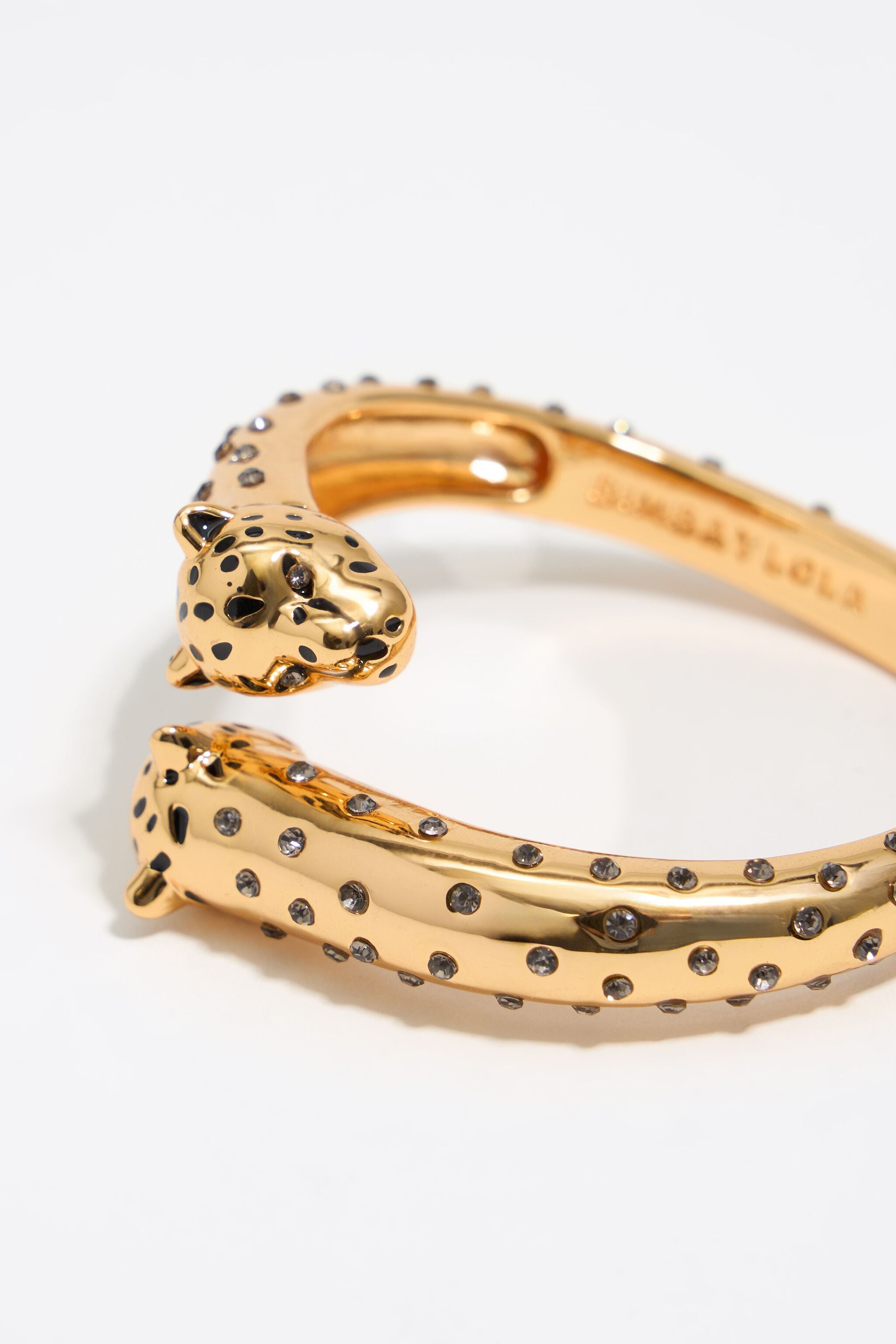 Gold panther bracelet with crystals
